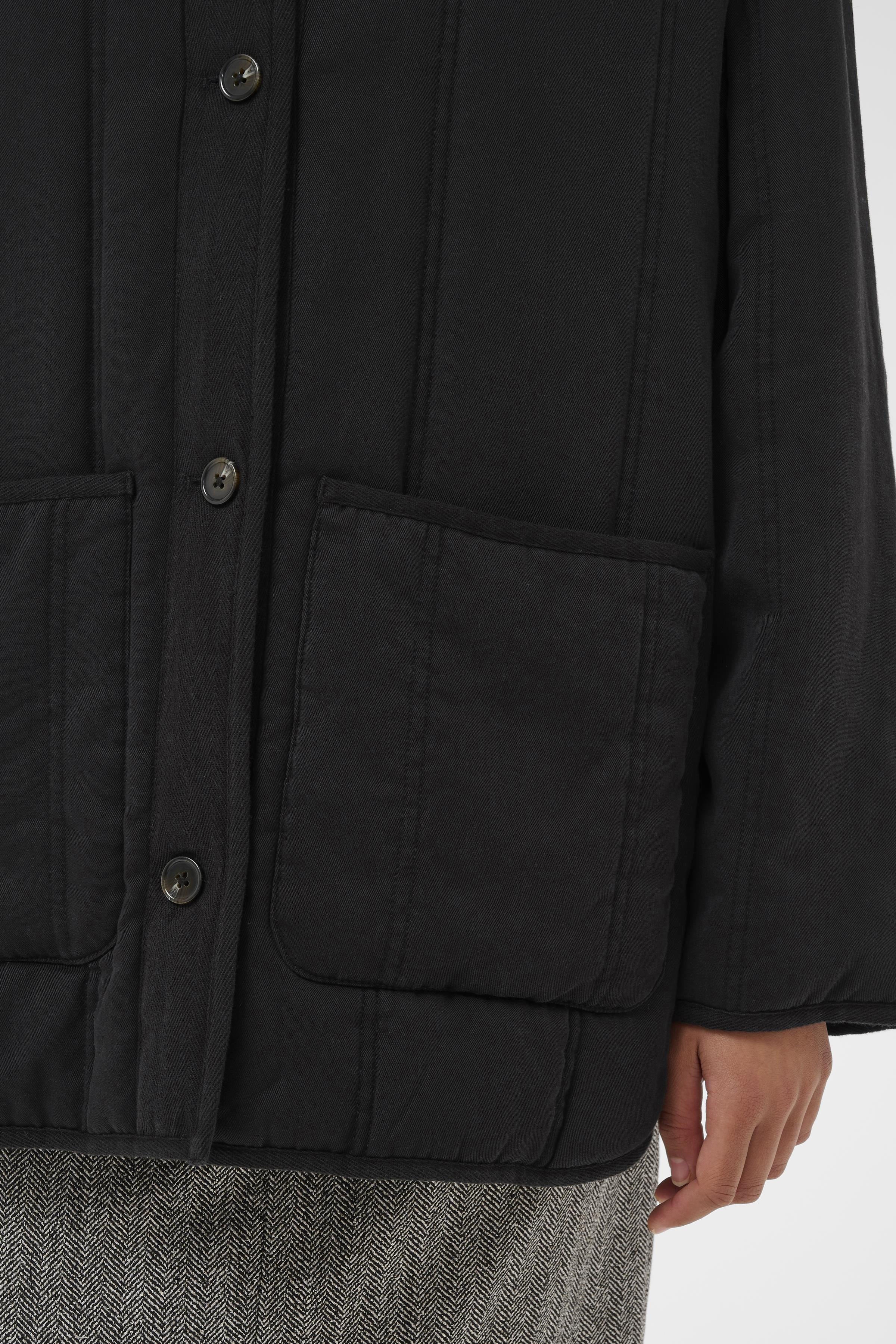 Soaked in Luxury Elira Quilted Collarless Jacket - Washed Down Black