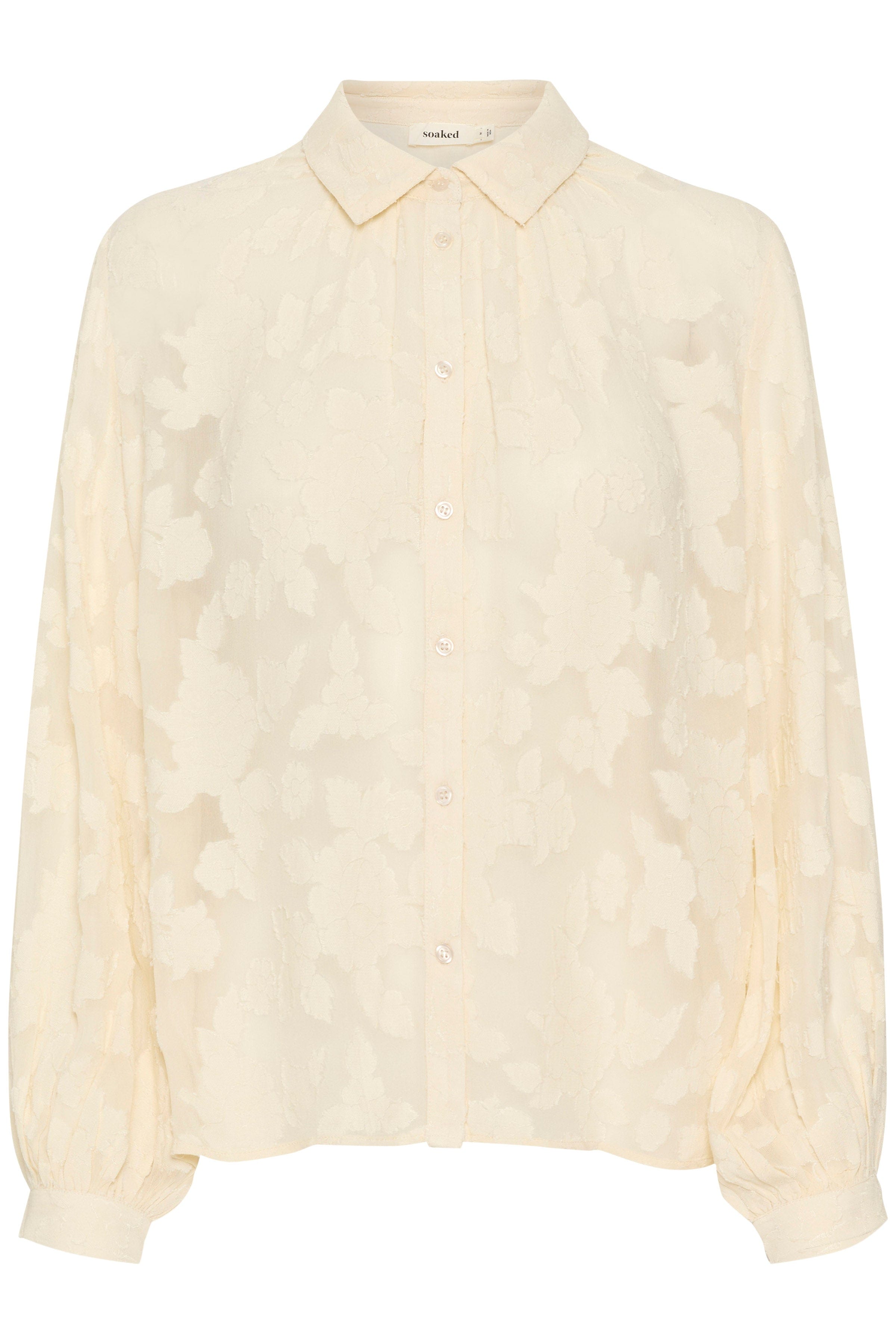 Soaked in Luxury Felisia Jacquard Shirt - Sandshell