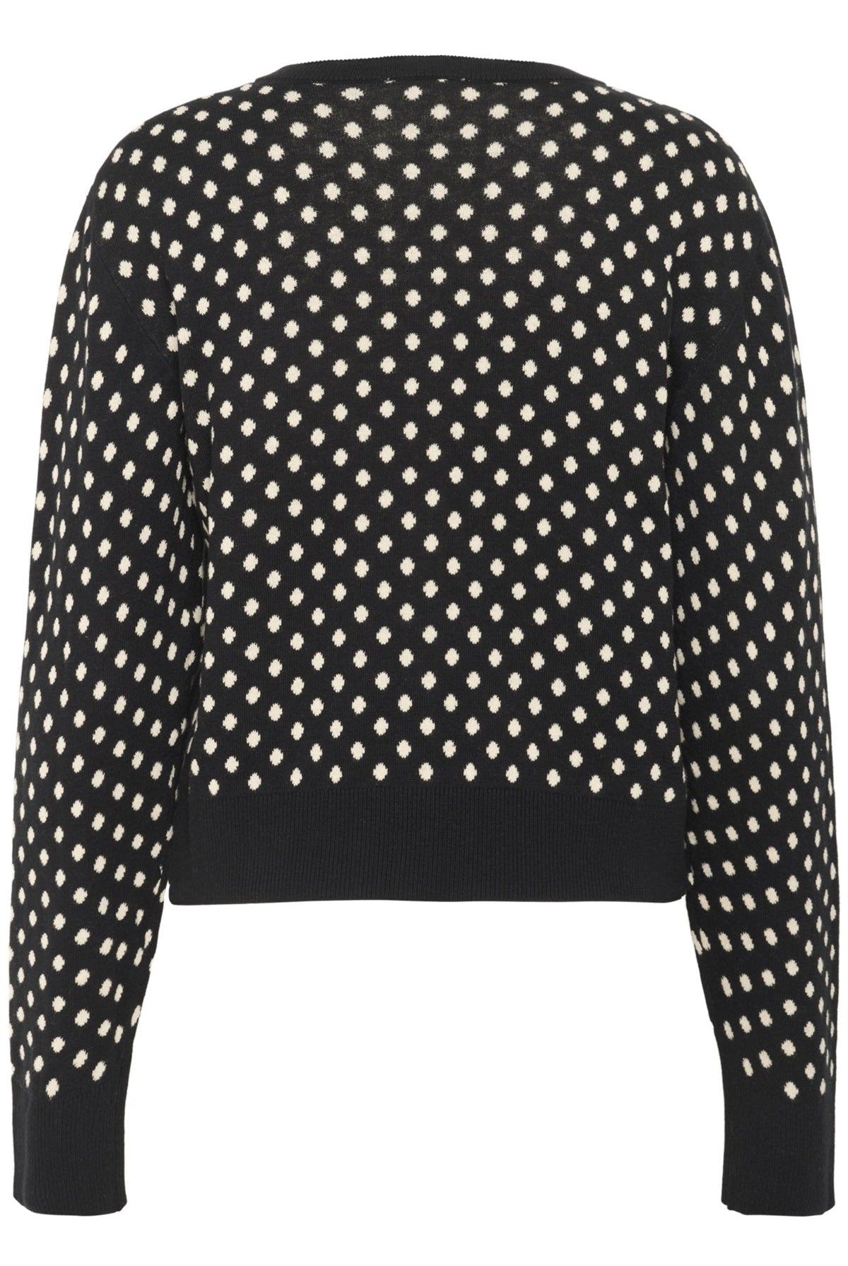 Soaked in Luxury Gya Cotton Cardigan - Black with Sandshell Dot