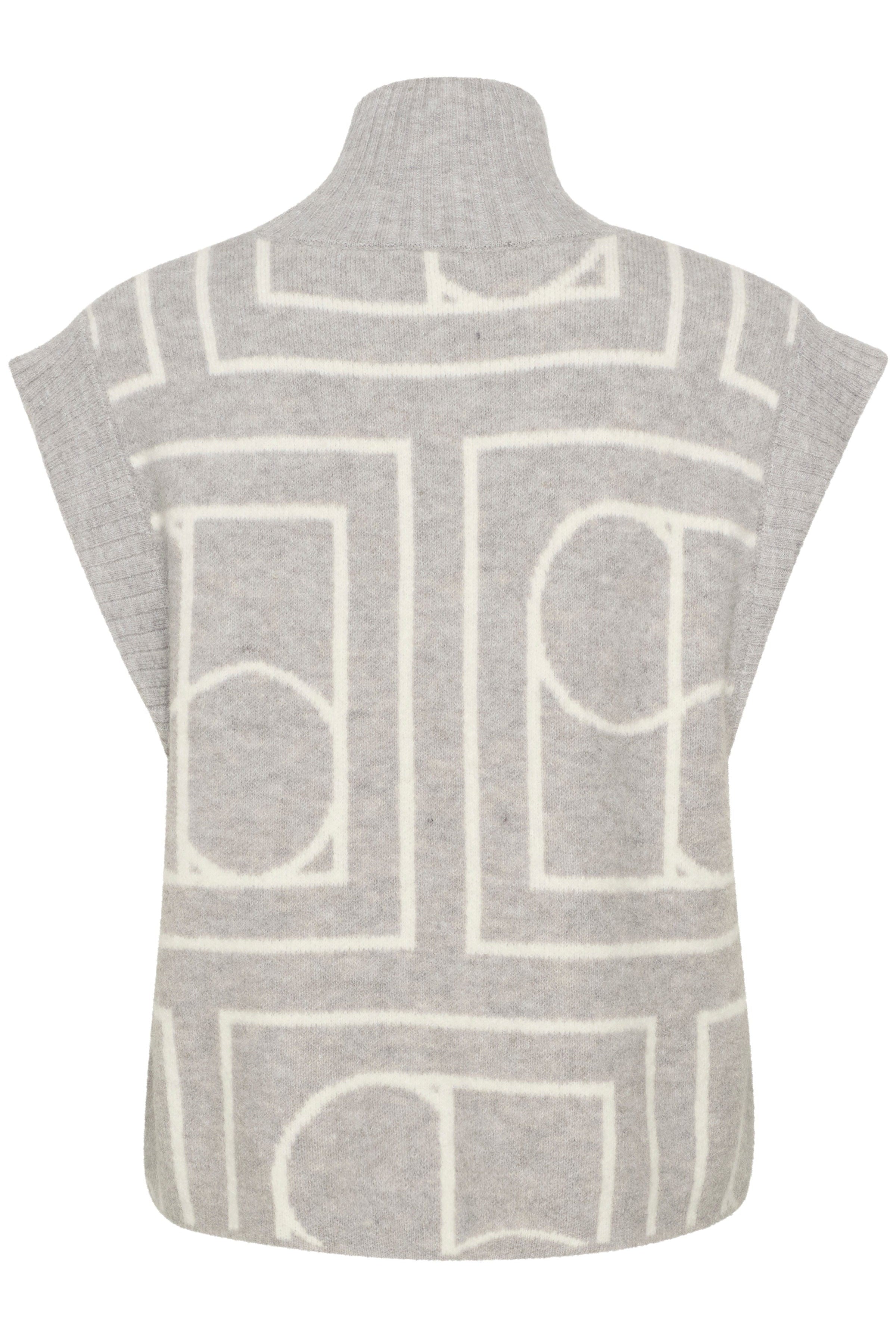 Soaked in Luxury Hedaya Logo Print Sleeveless Jumper - Porpoise Monogram