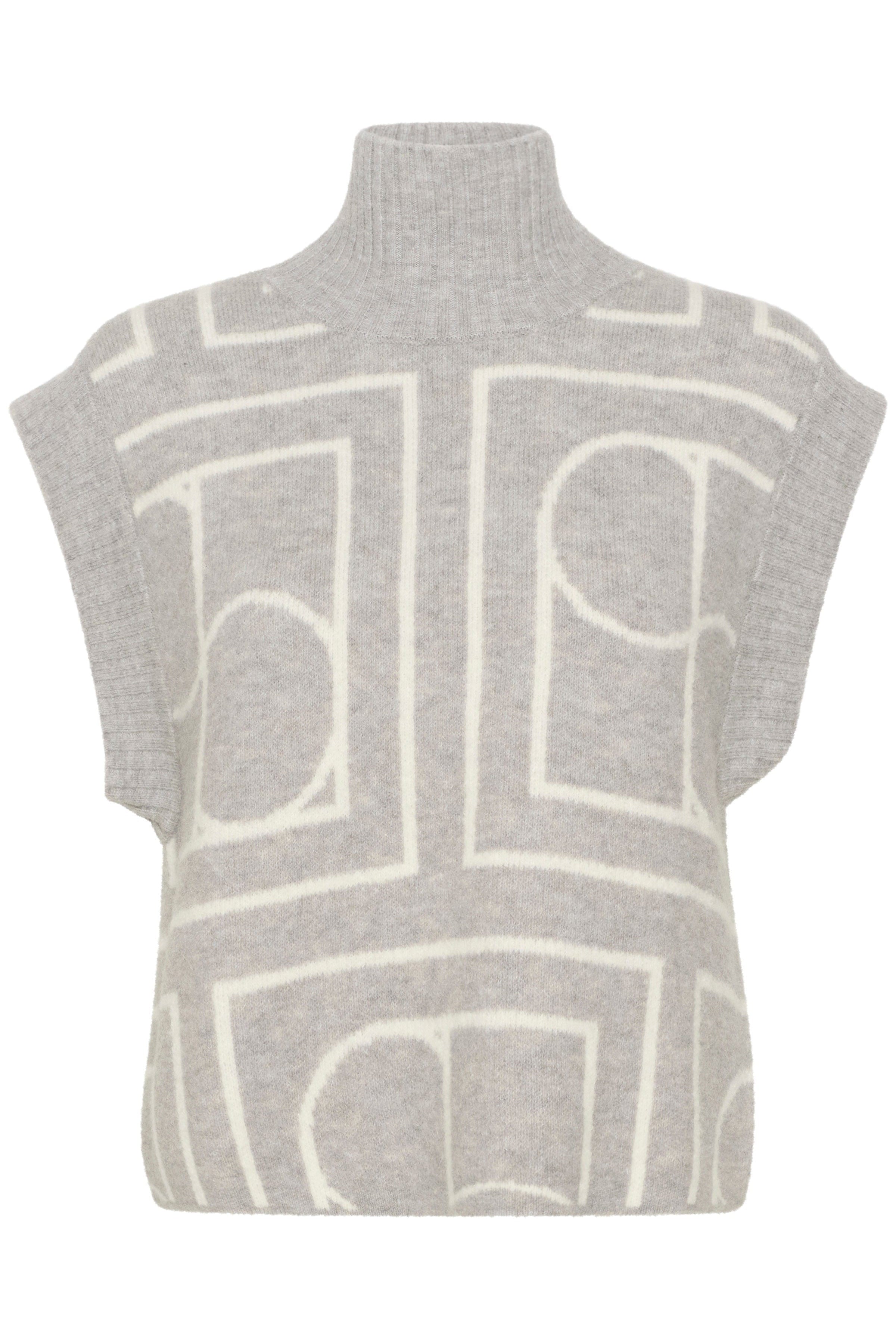 Soaked in Luxury Hedaya Logo Print Sleeveless Jumper - Porpoise Monogram