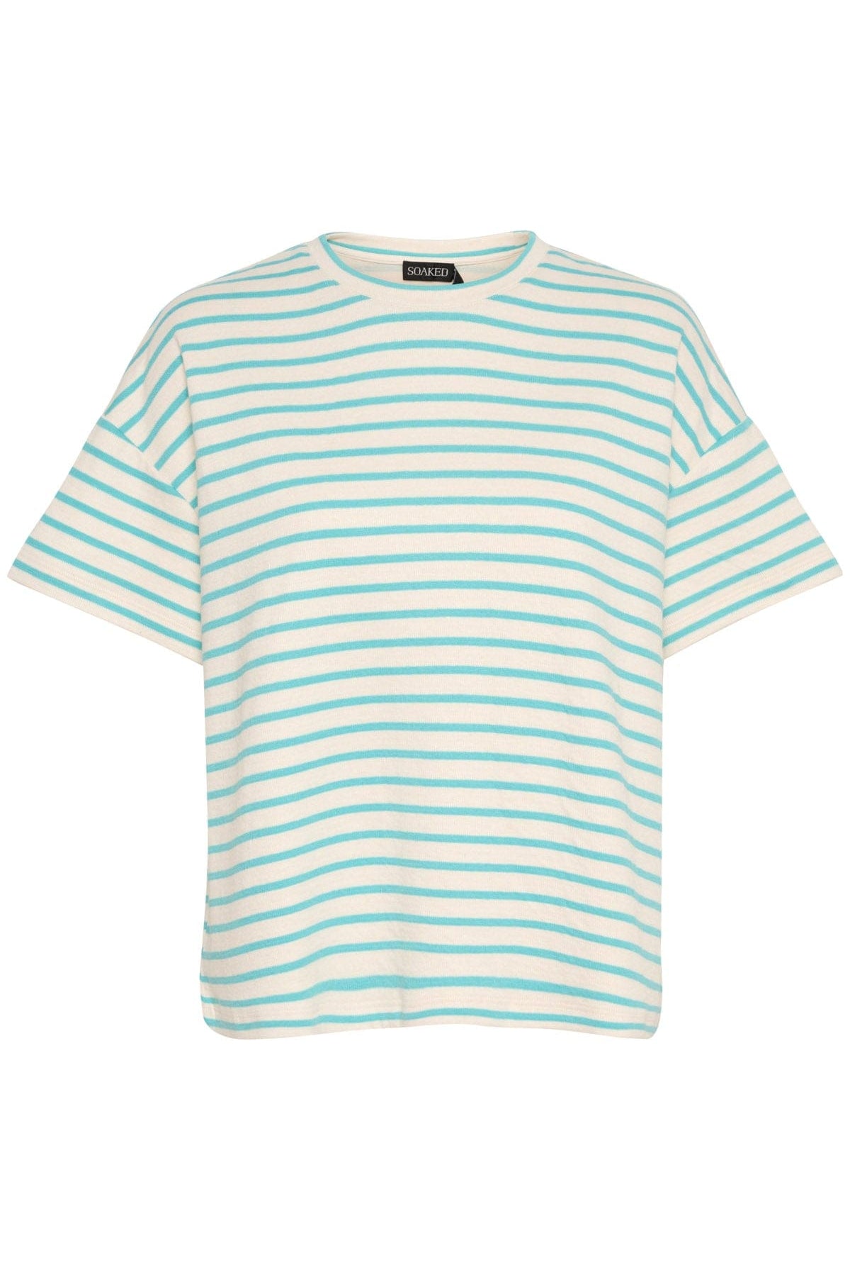 Soaked in Luxury Ingo Boxy Tee - White and Sea Jet Stripe