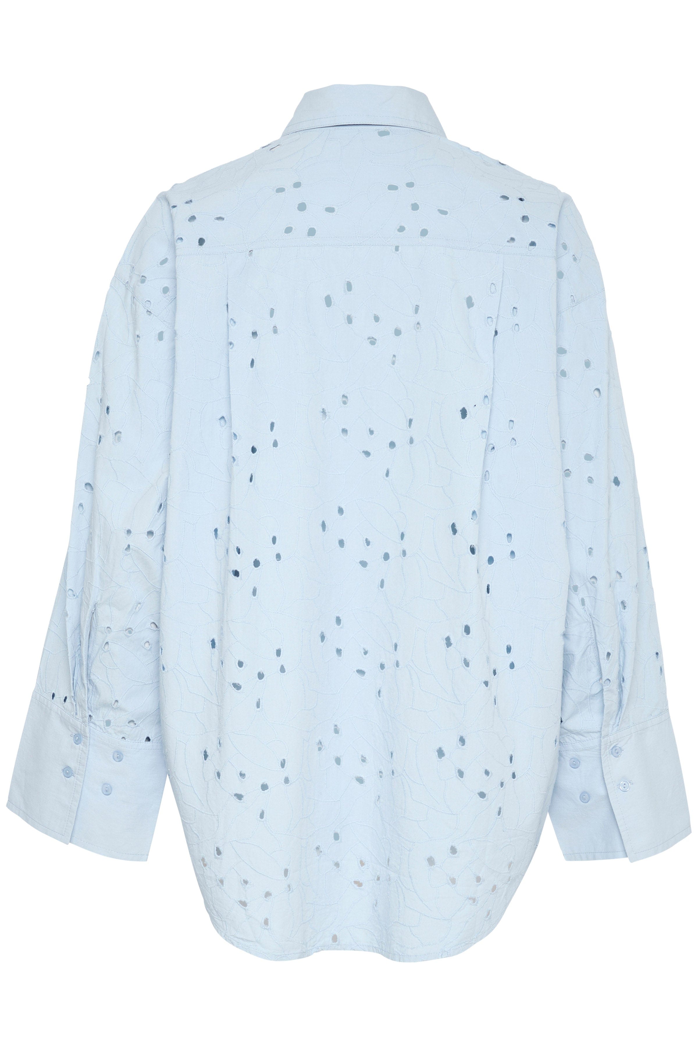 Soaked in Luxury Iva Broderie Anglaise Shirt - Chambray Blue