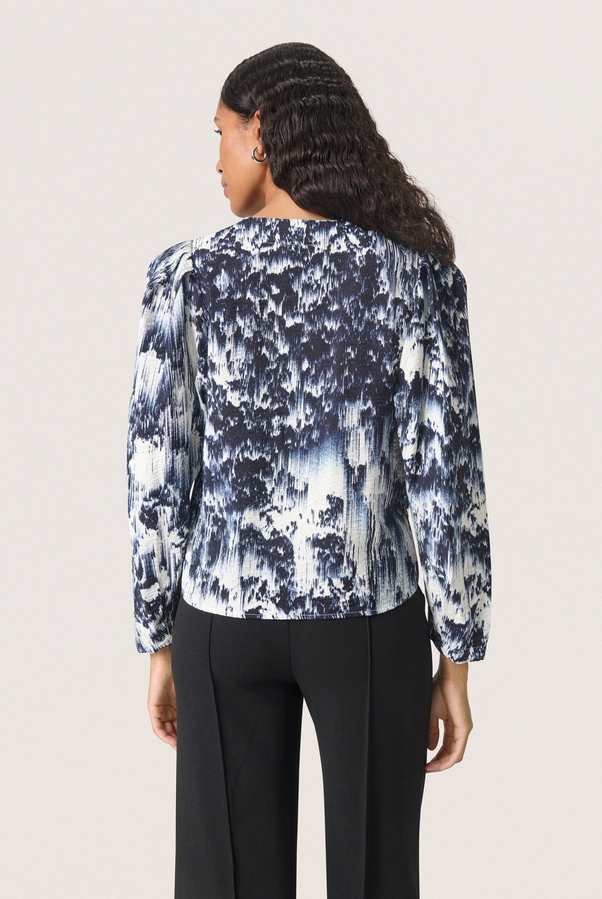 Soaked in Luxury Jazzlyn Blouse - Dark Navy Landscape Print