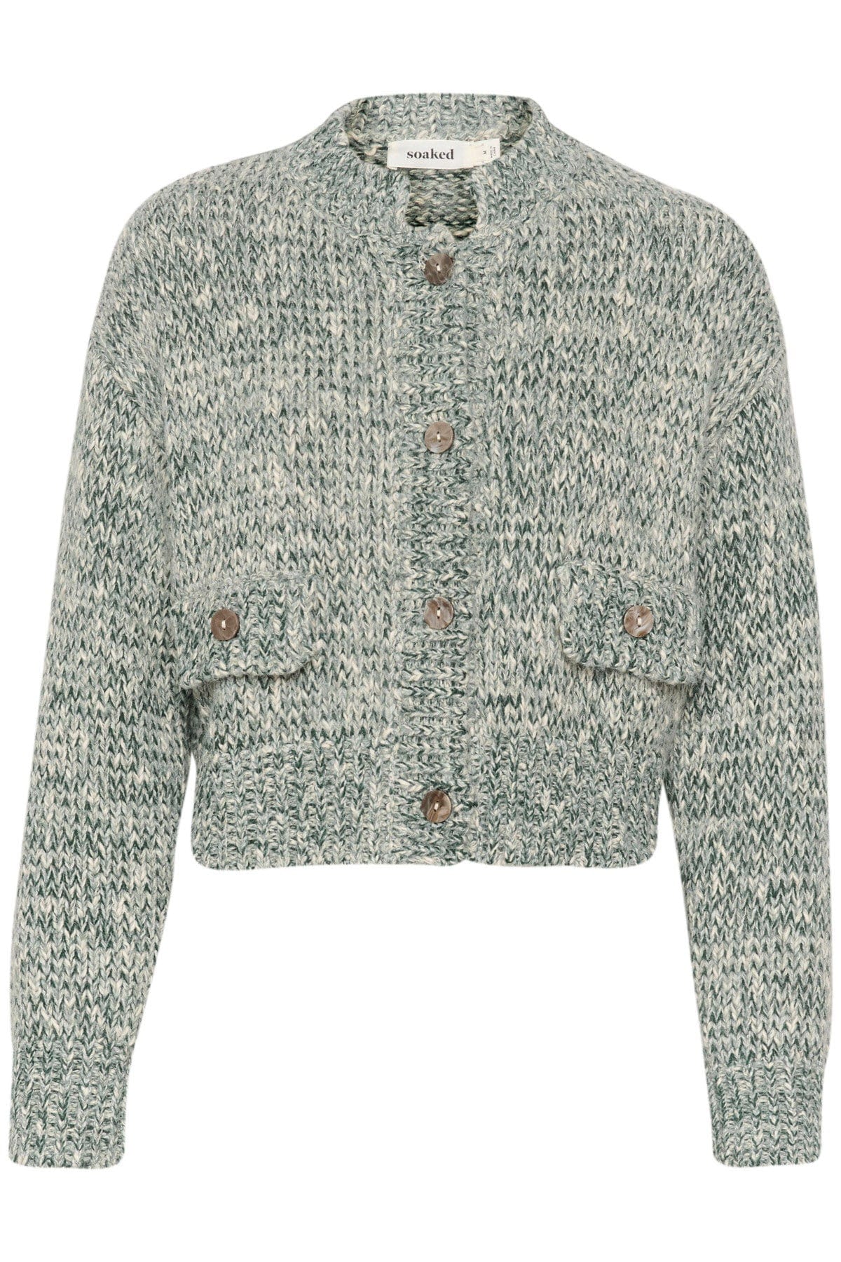 Soaked in Luxury Kamelia Chunky Cardigan - Rain Forest Melange