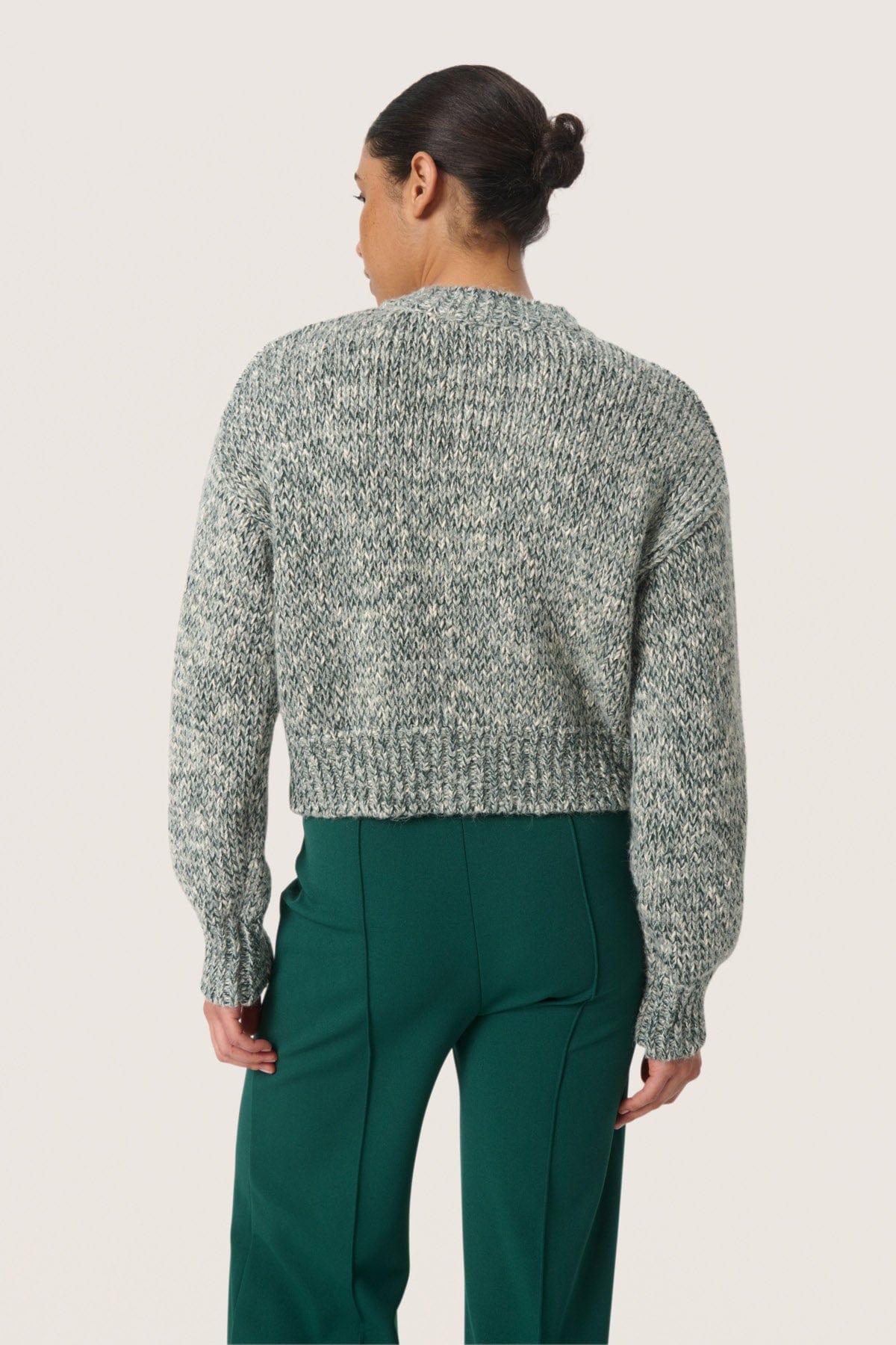 Soaked in Luxury Kamelia Chunky Cardigan - Rain Forest Melange