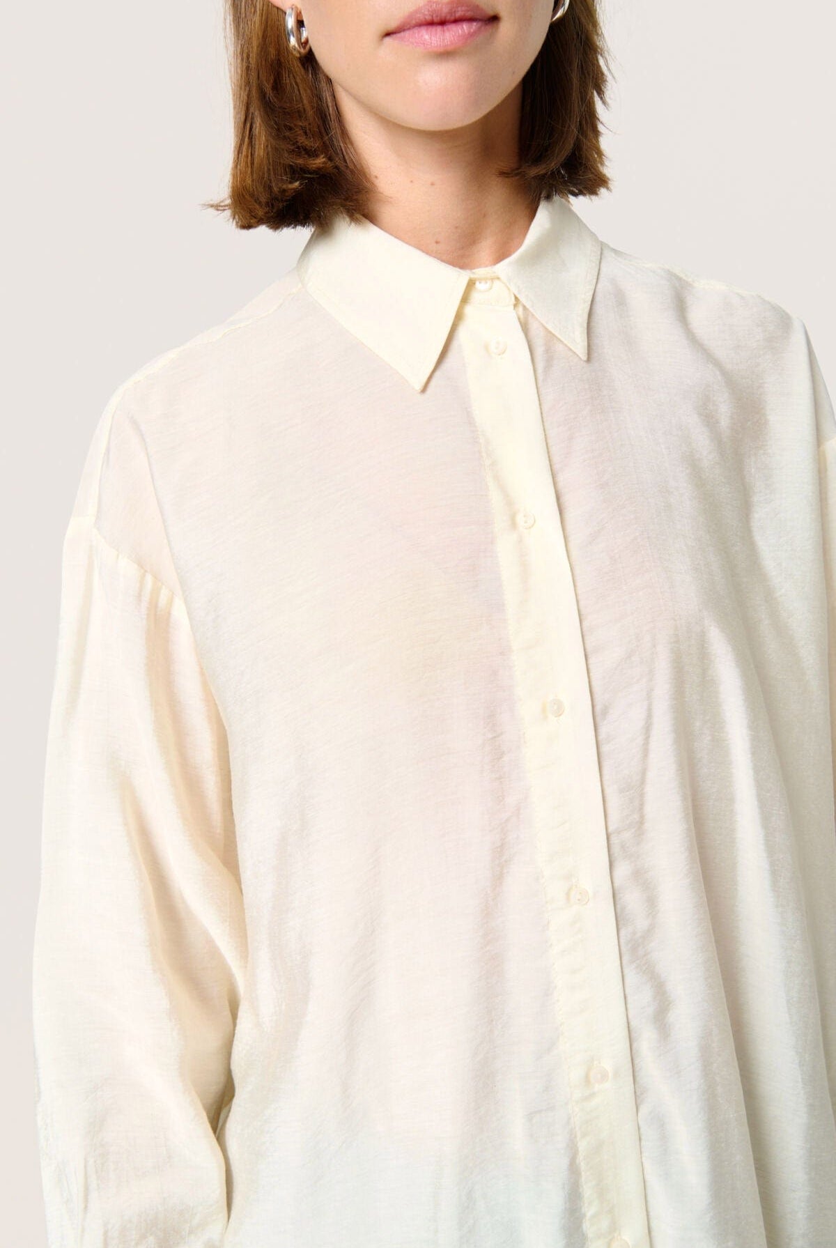 Soaked in Luxury Leodora Back Tie Long Shirt - Whisper White