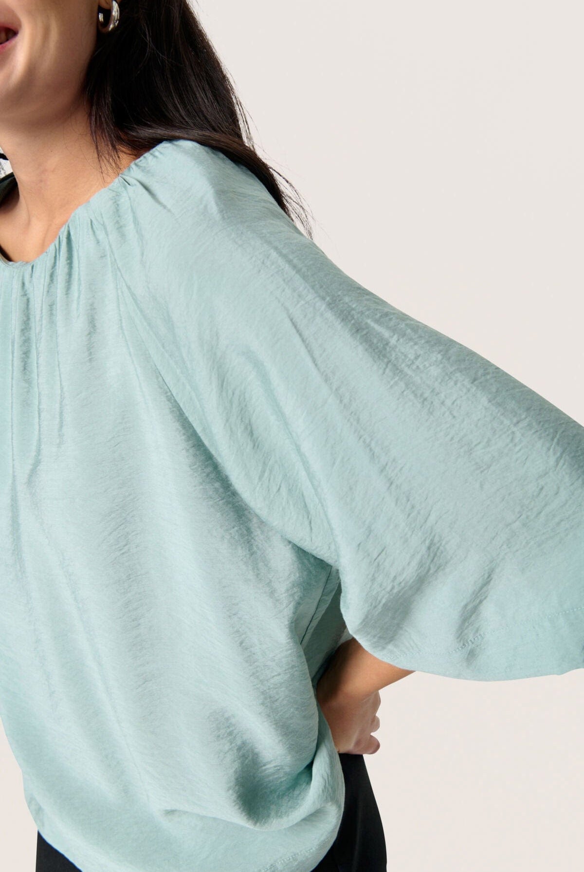 Soaked in Luxury Leodora Top - Silver Blue