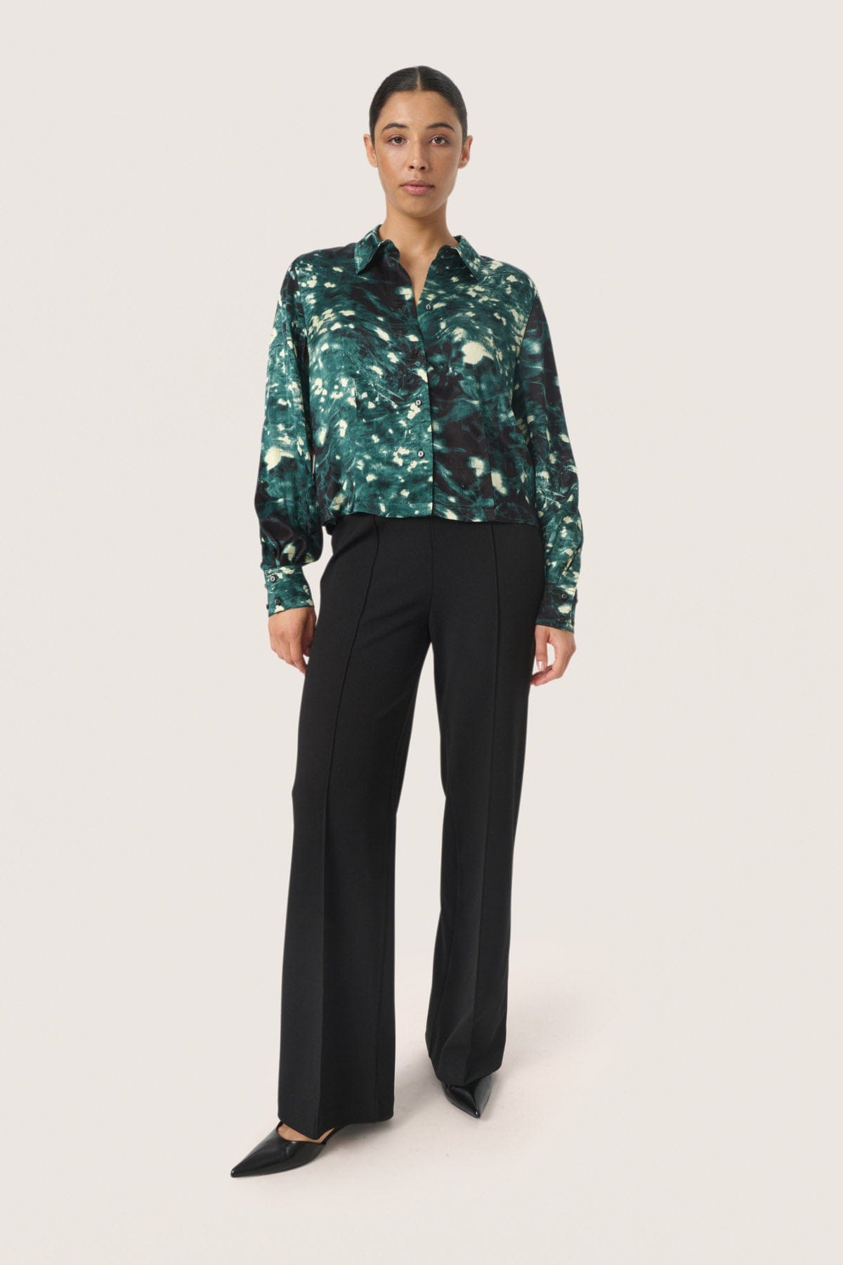Soaked in Luxury Miria Printed Shirt - Rain Forest Splash Print