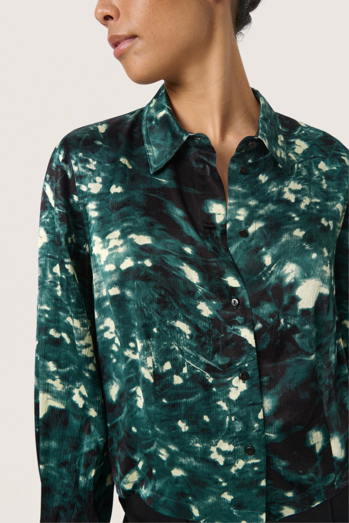 Soaked in Luxury Miria Printed Shirt - Rain Forest Splash Print
