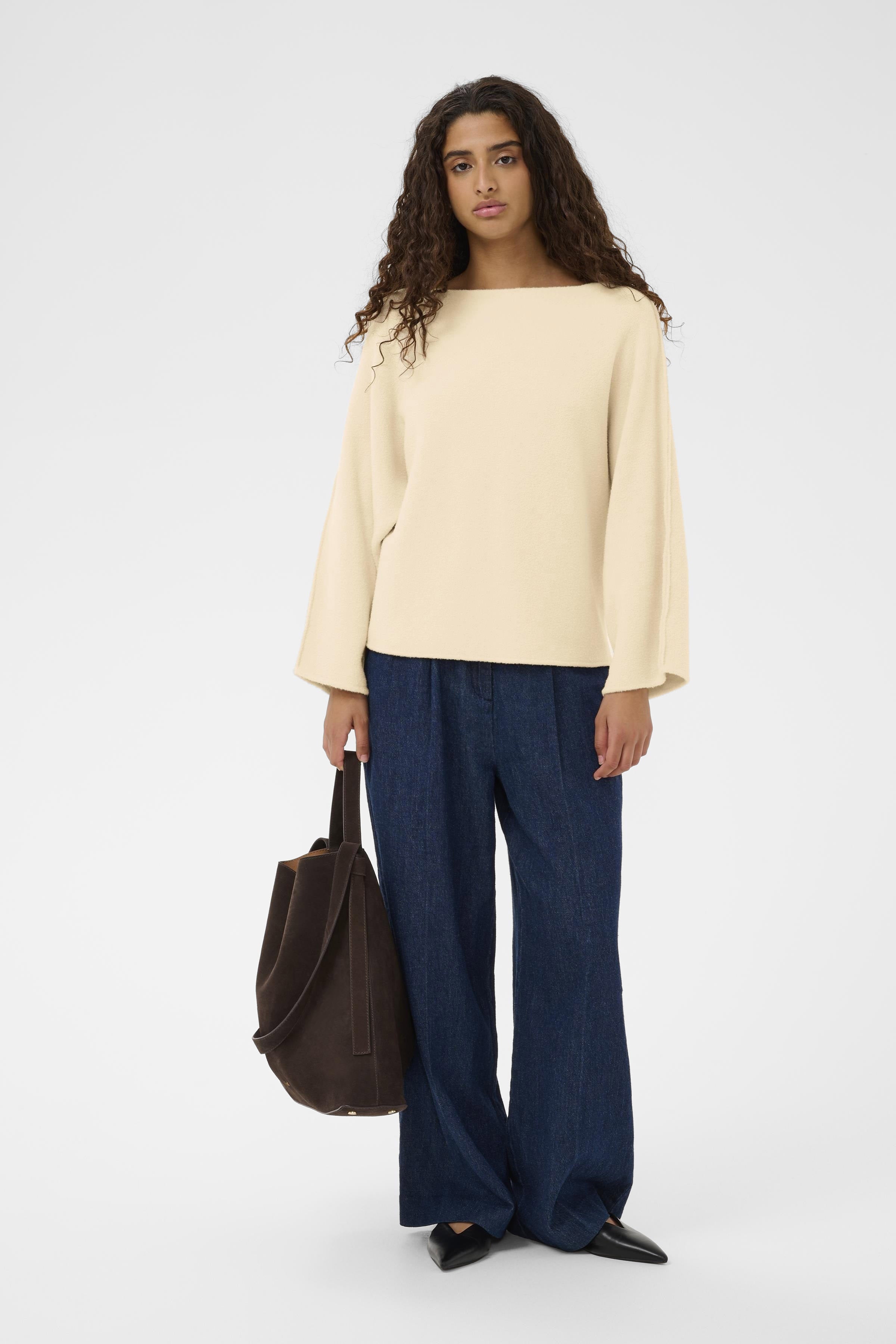 Soaked in Luxury Nerea Slash Neck Jumper - Turtledove
