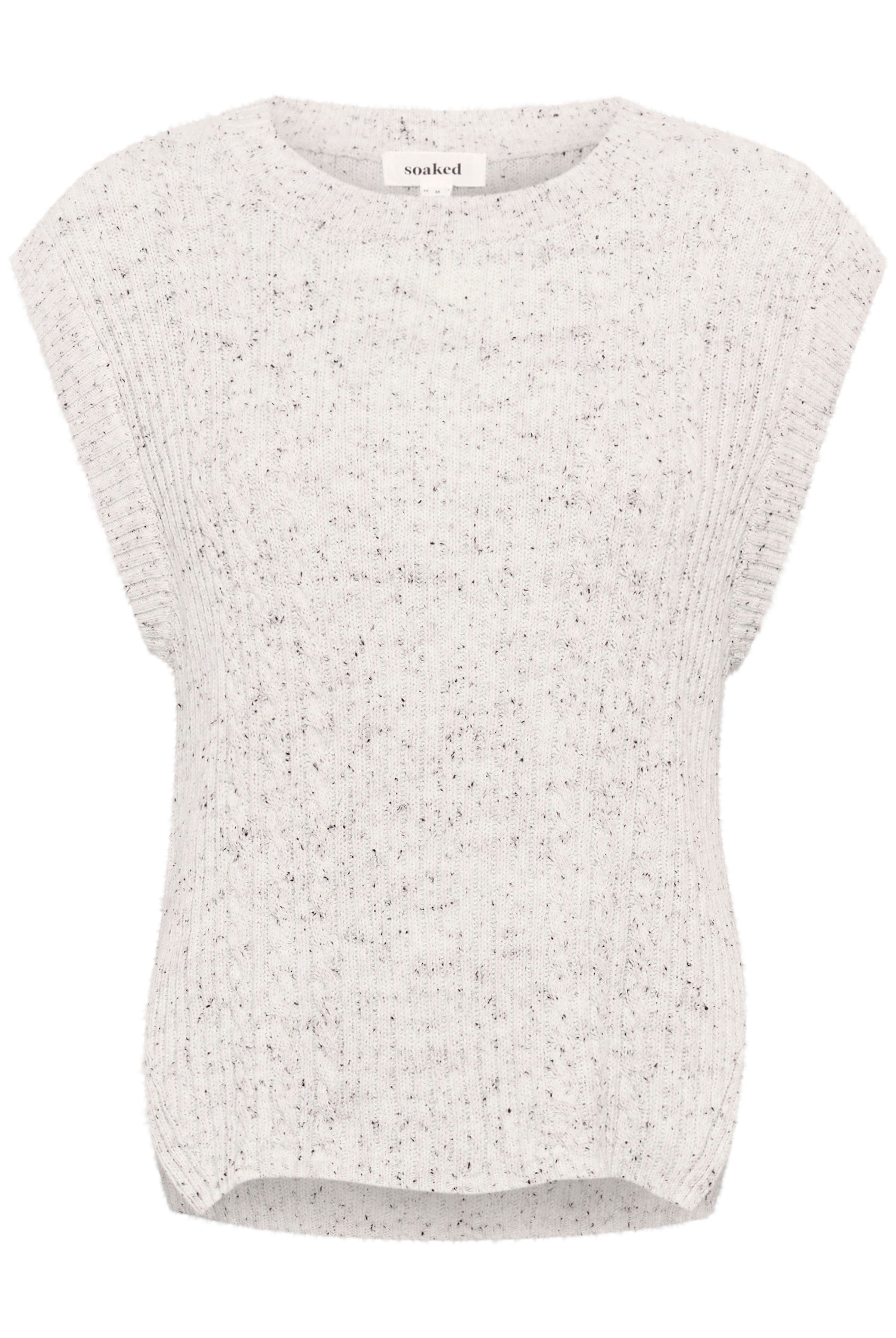 Soaked in Luxury Nymphadora Knitted Sleeveless Jumper - Broken White