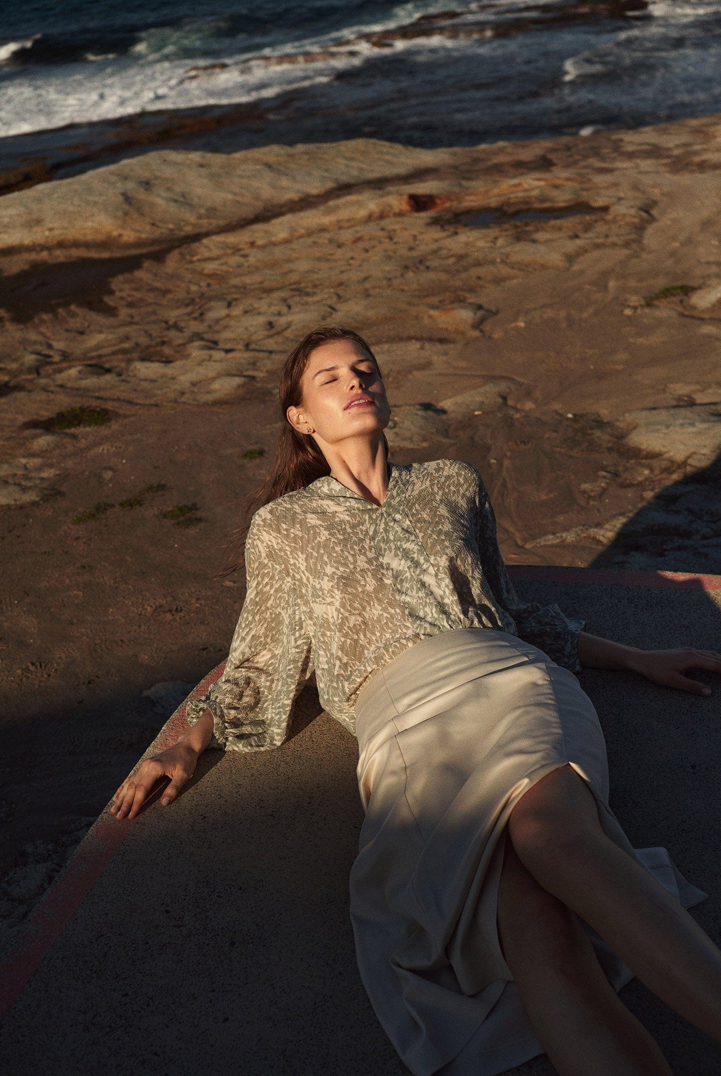 Soaked in Luxury Osaka Amily Printed Blouse - Shadow Drop Print