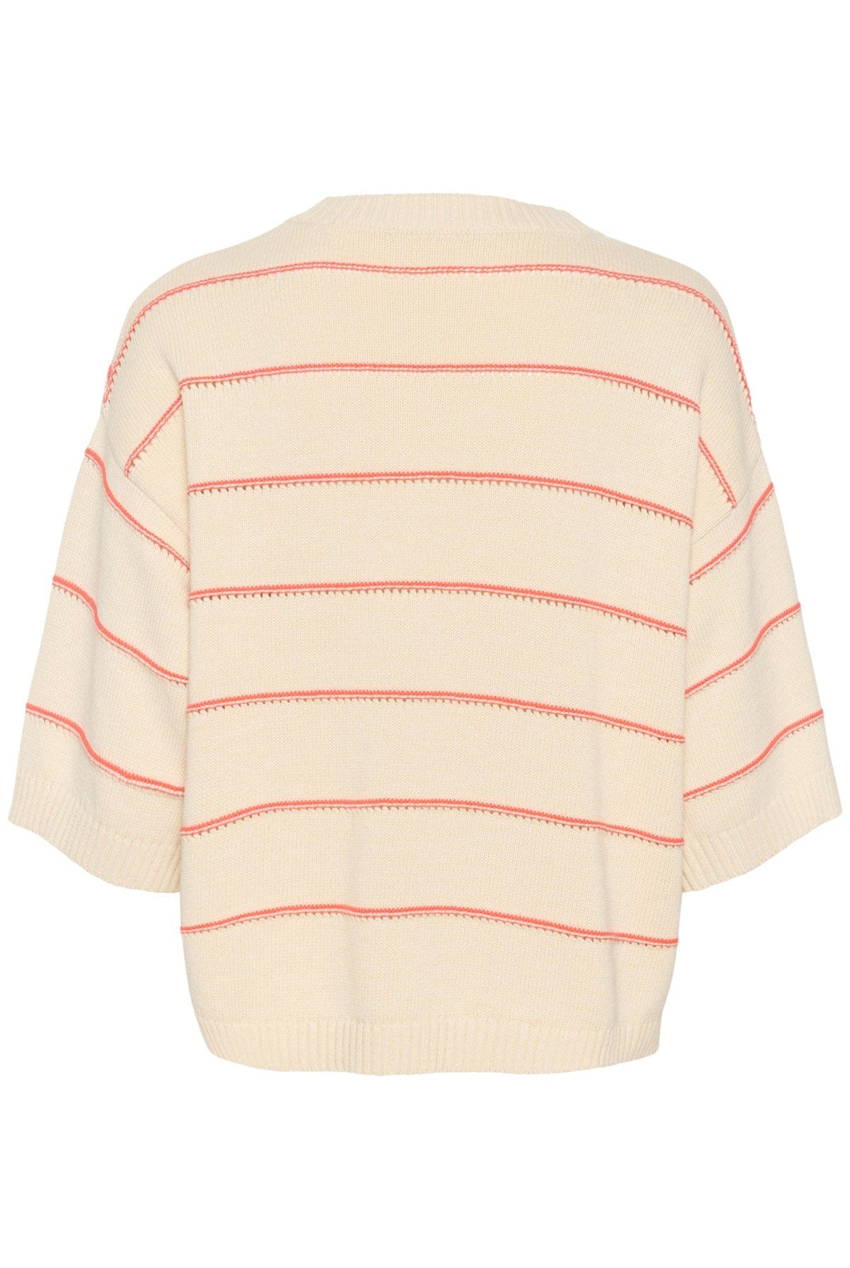 Soaked in Luxury Rava Romy Jumper - White and Hot Coral Stripe