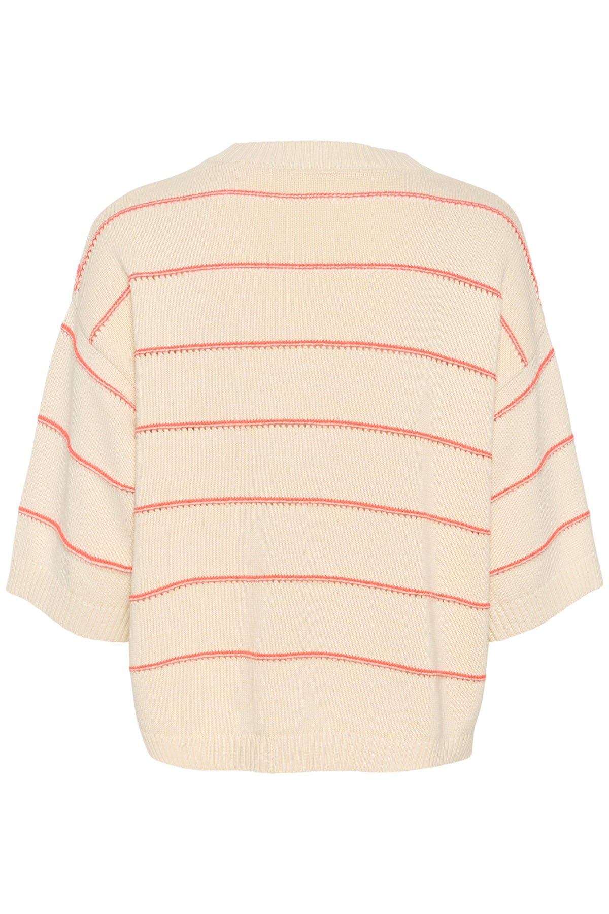 Soaked in Luxury Rava Romy Jumper - White and Hot Coral Stripe