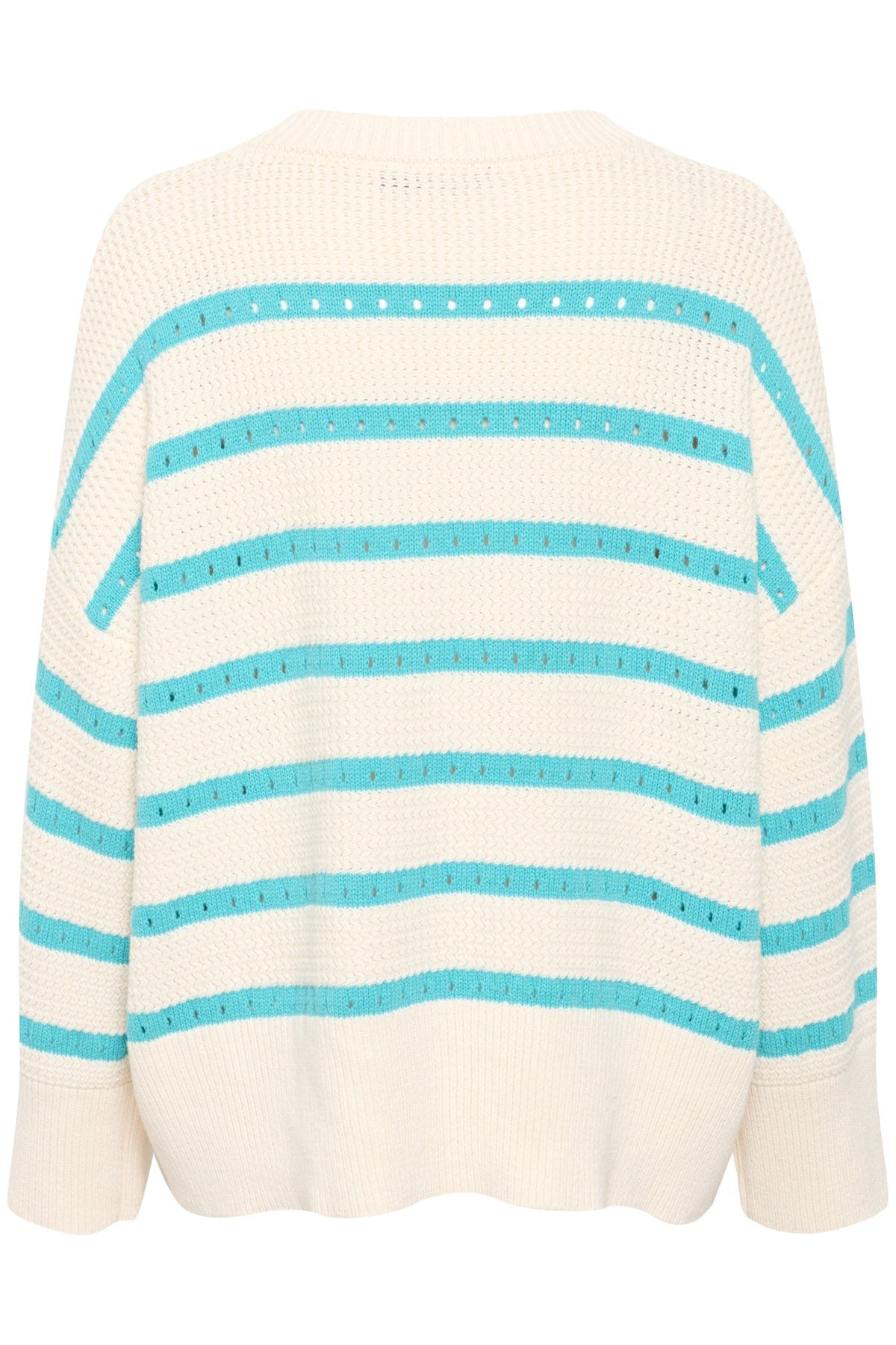 Soaked in Luxury Ravalina Stripe Knitted Jumper - White and Sea Jet Stripe