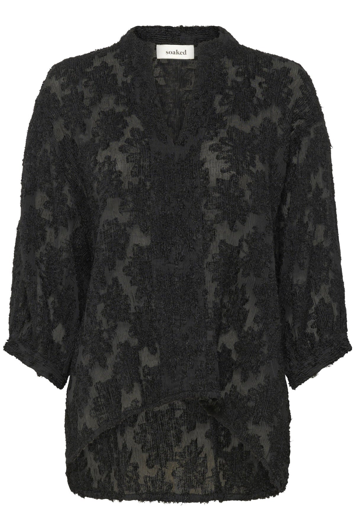 Soaked in Luxury Raye Amily Textured Blouse - Black