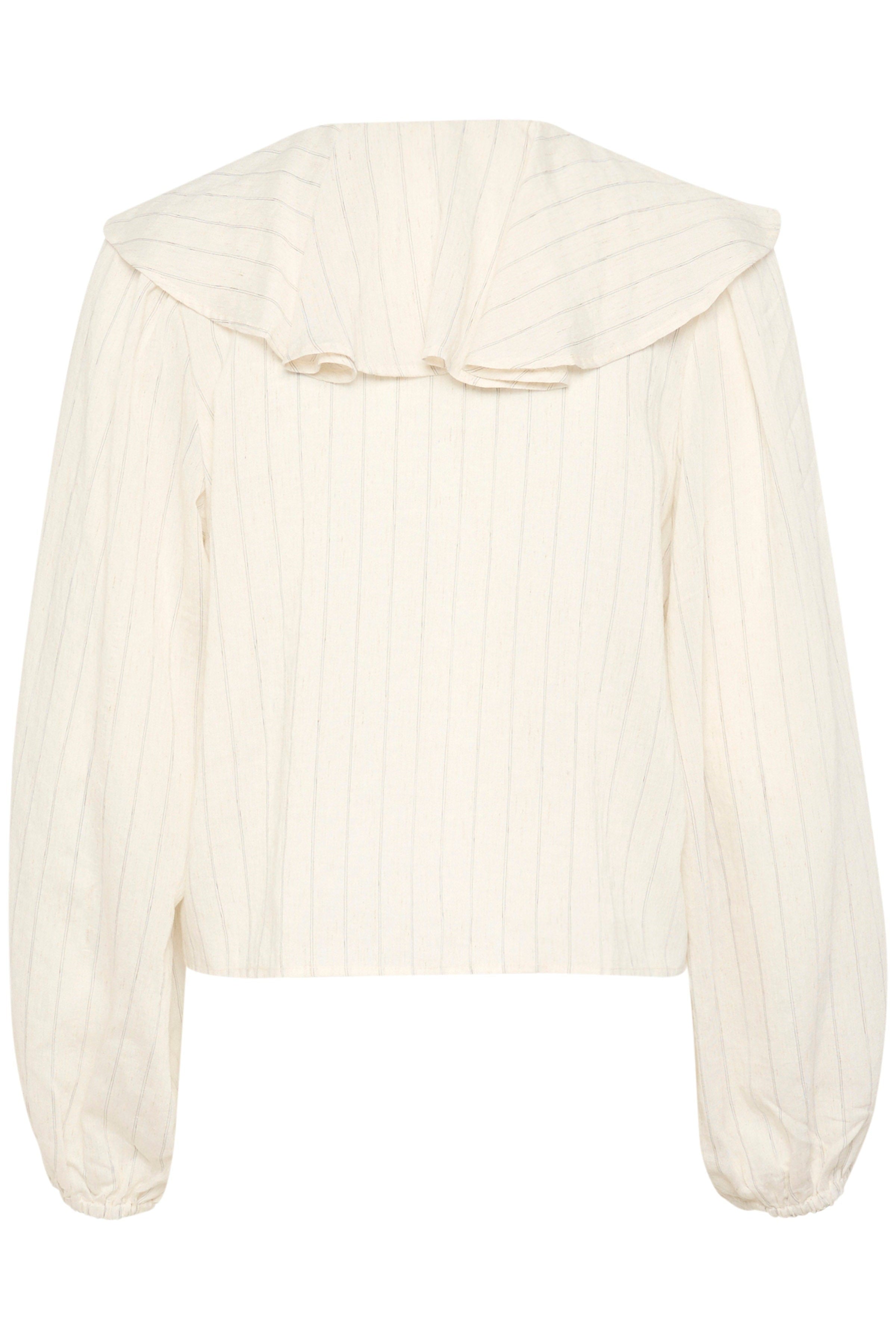 Soaked in Luxury Roya Ruffle Detail Blouse - Nature Stripe