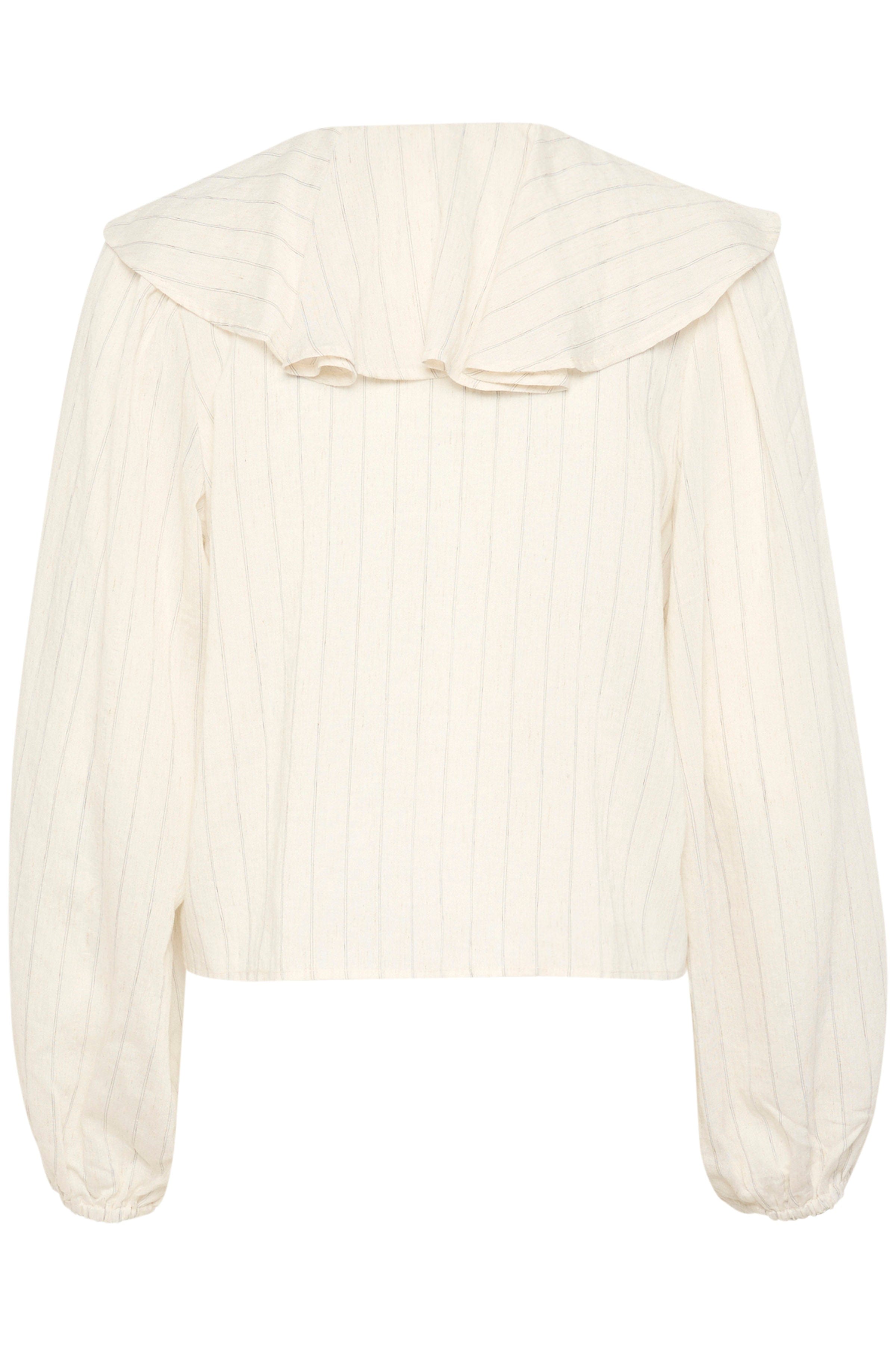Soaked in Luxury Roya Ruffle Detail Blouse - Nature Stripe