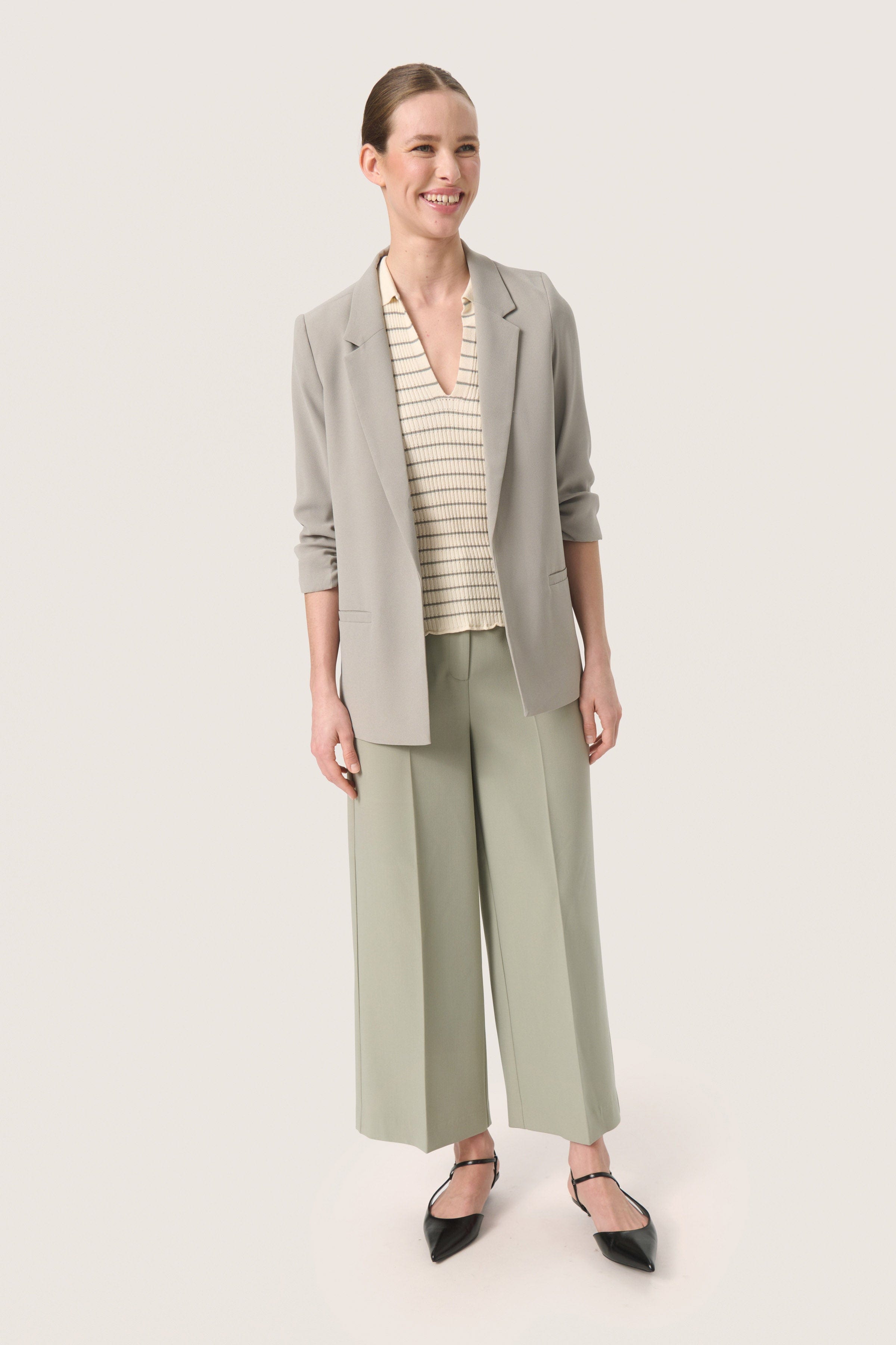 Soaked in Luxury Shirley Blazer - Shadow