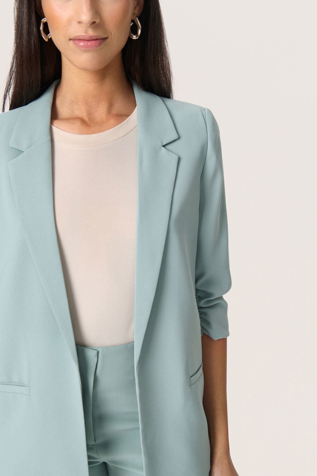 Soaked in Luxury Shirley Blazer - Silver Blue
