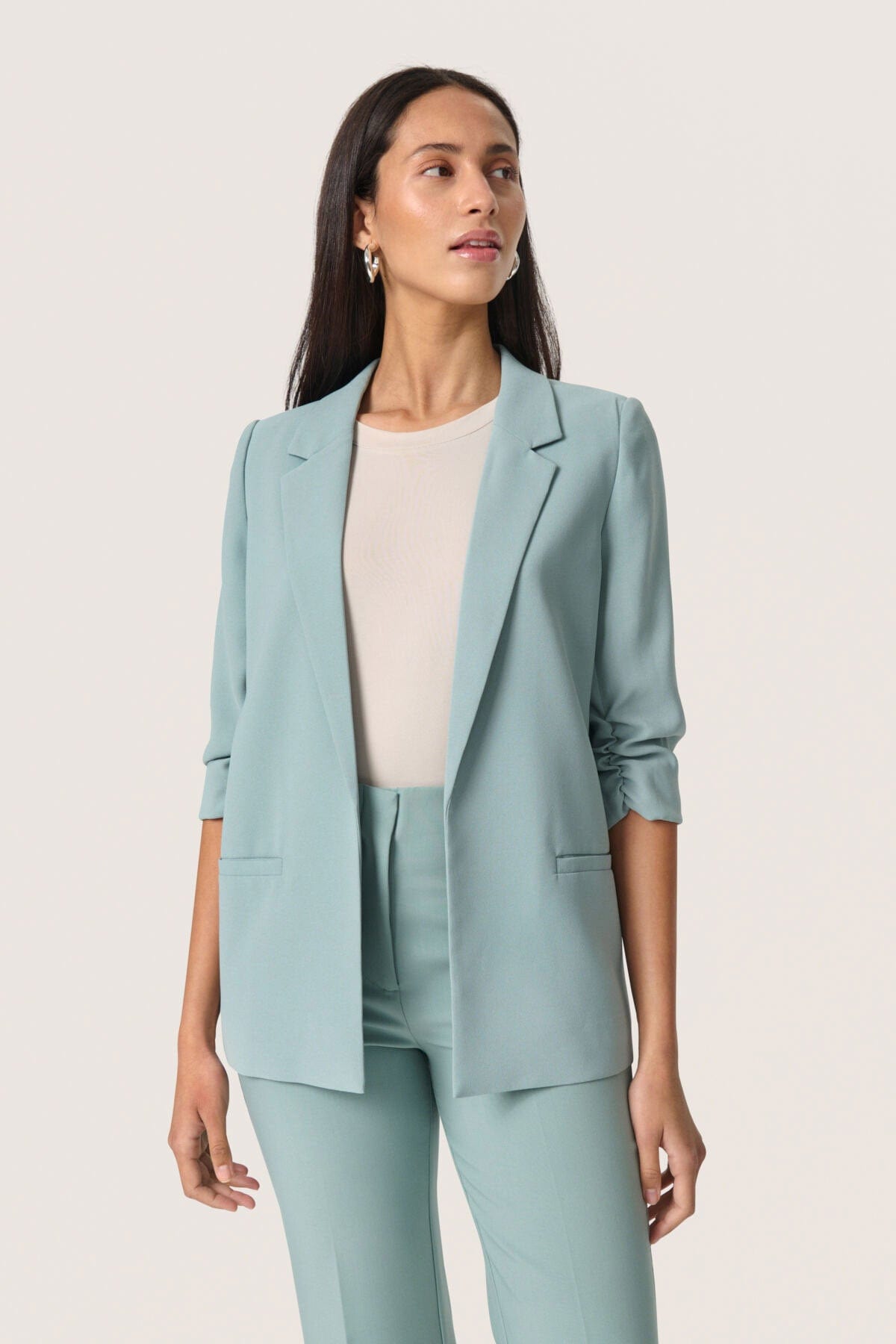 Soaked in Luxury Shirley Blazer - Silver Blue