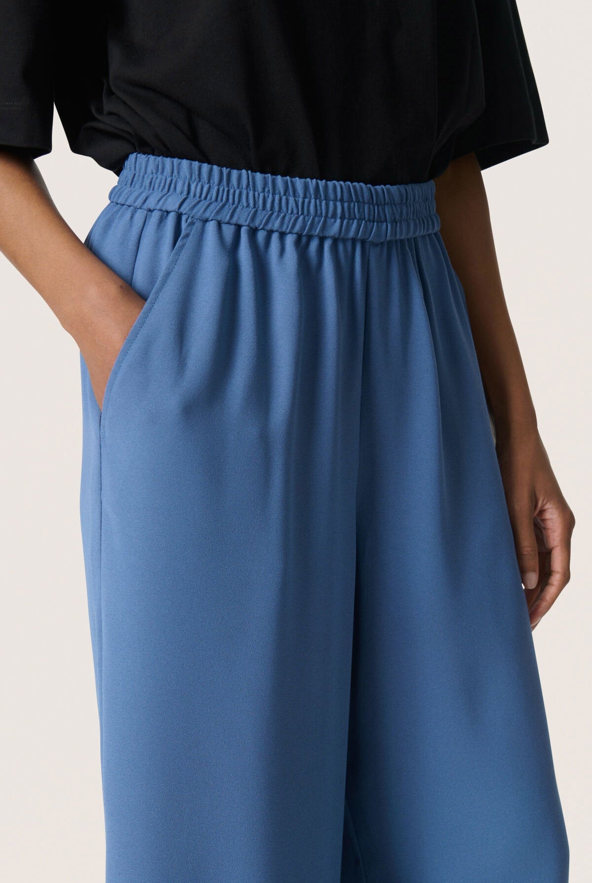 Soaked in Luxury Shirley Wide Leg Trousers - Bijou Blue
