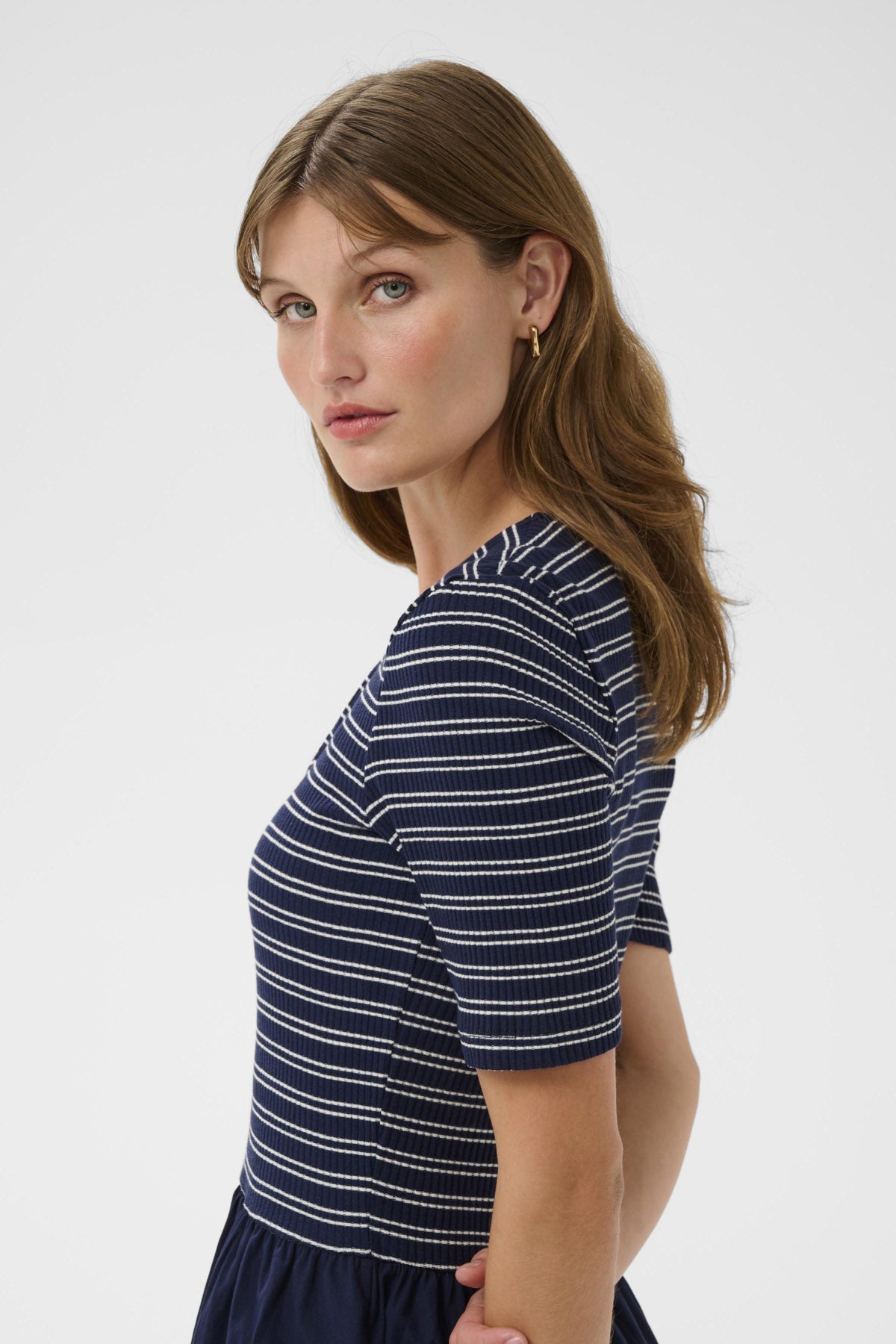 Soaked in Luxury Simone Striped Midi Dress - India Ink