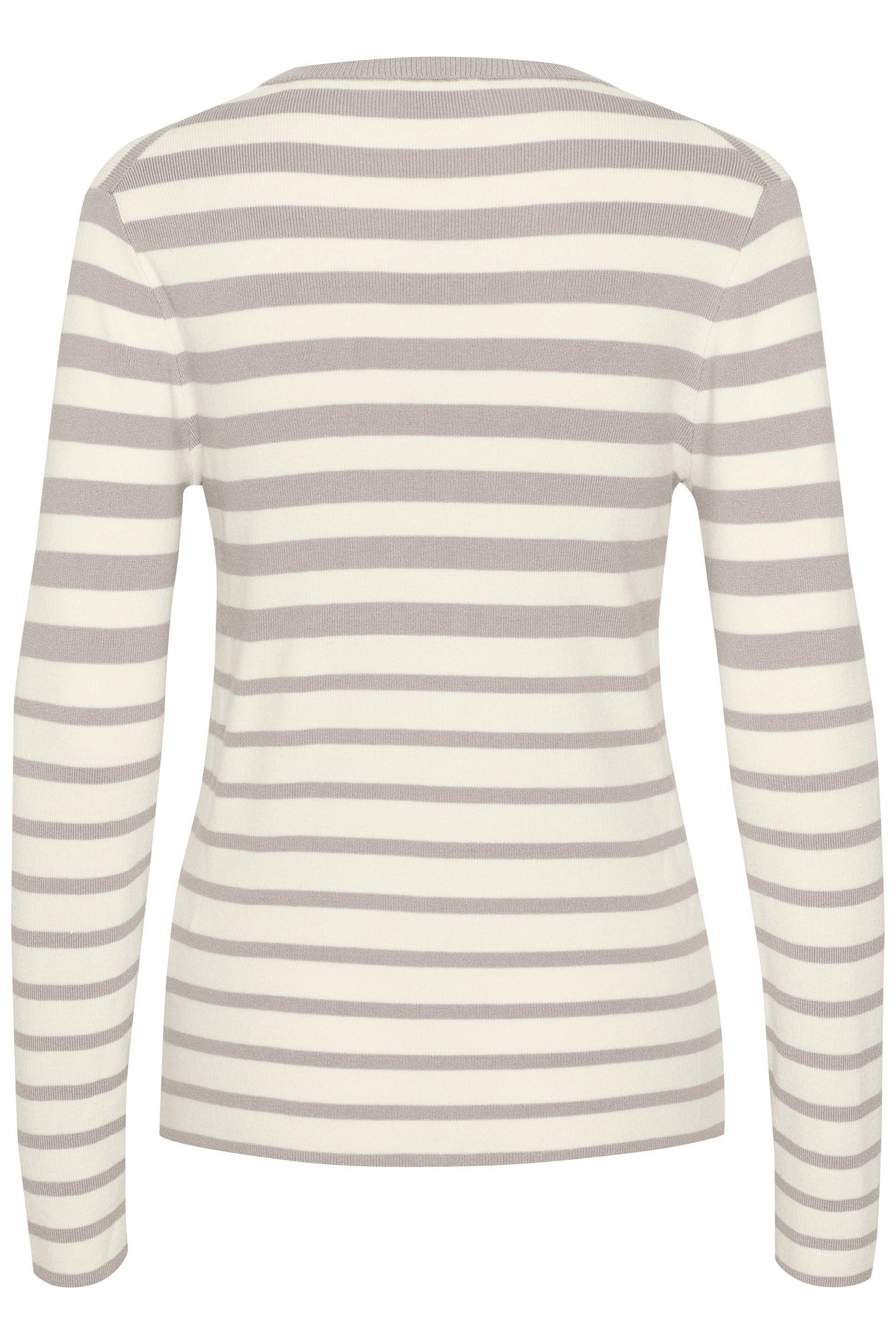 Soaked in Luxury Spina Striped Crew Neck Jumper - Porpoise and White Stripe