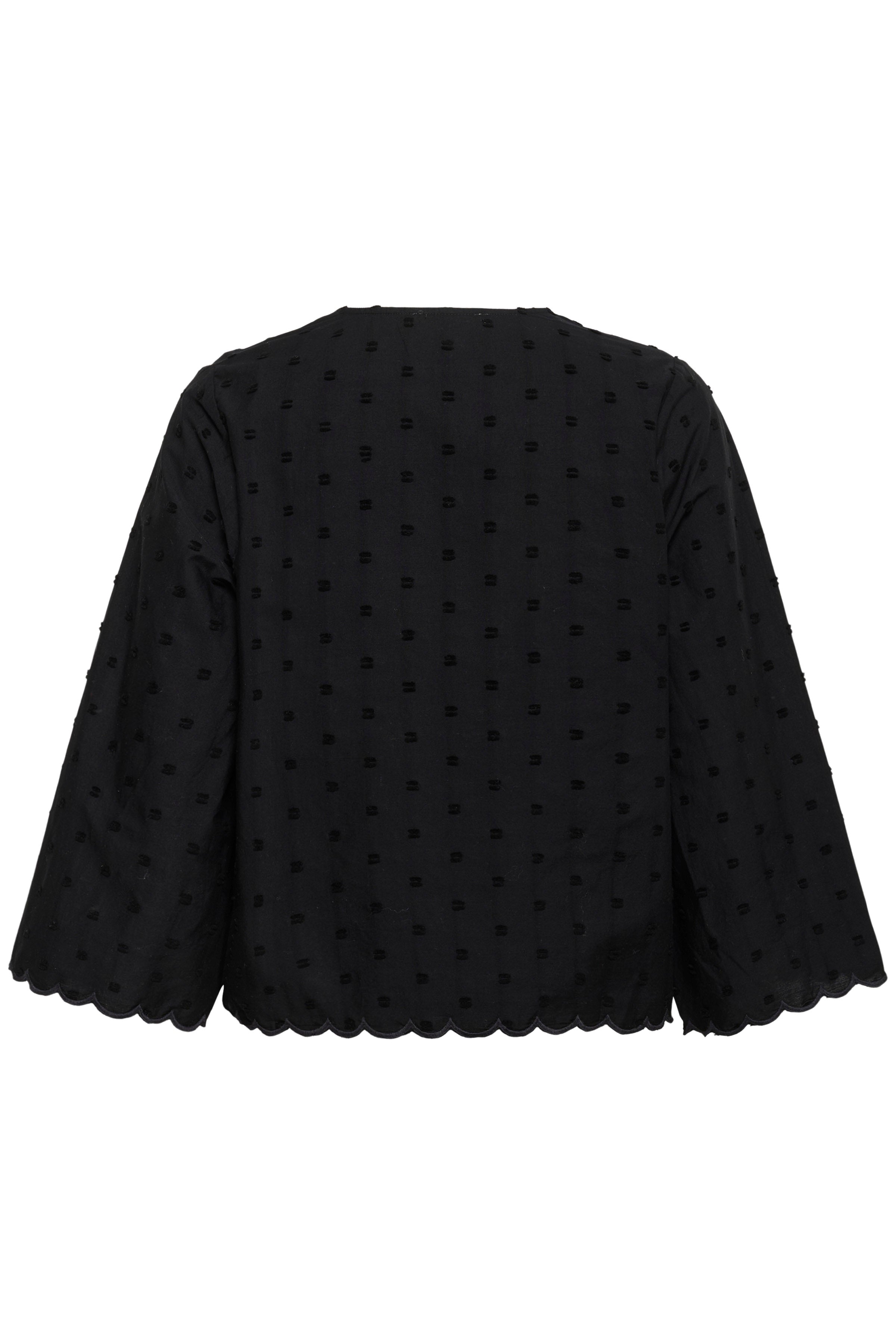 Soaked in Luxury Sunela Dobby Detail Blouse - Black