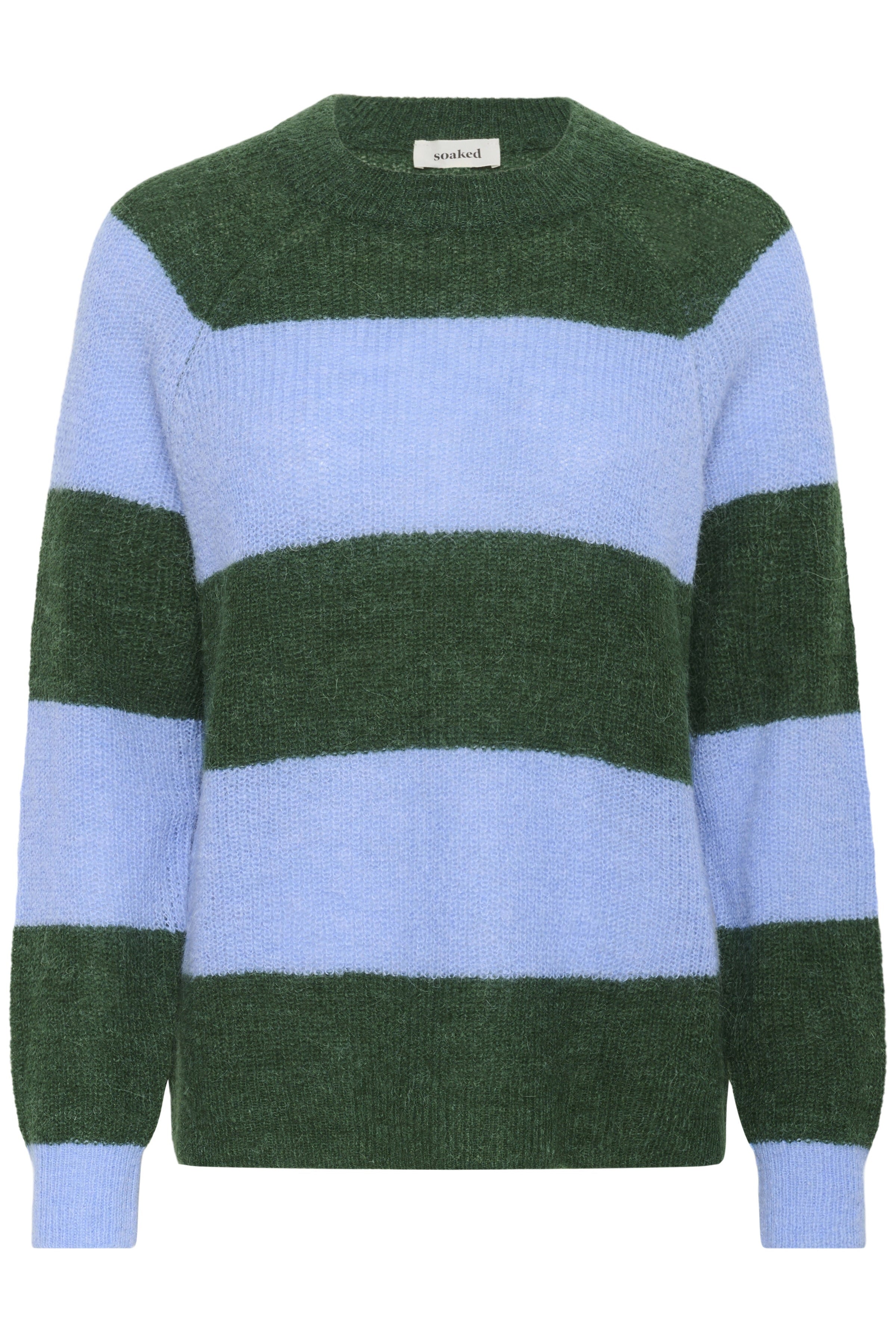 Soaked in Luxury Tuesday Wool Blend Jumper - Green/Hydrangea Stripe