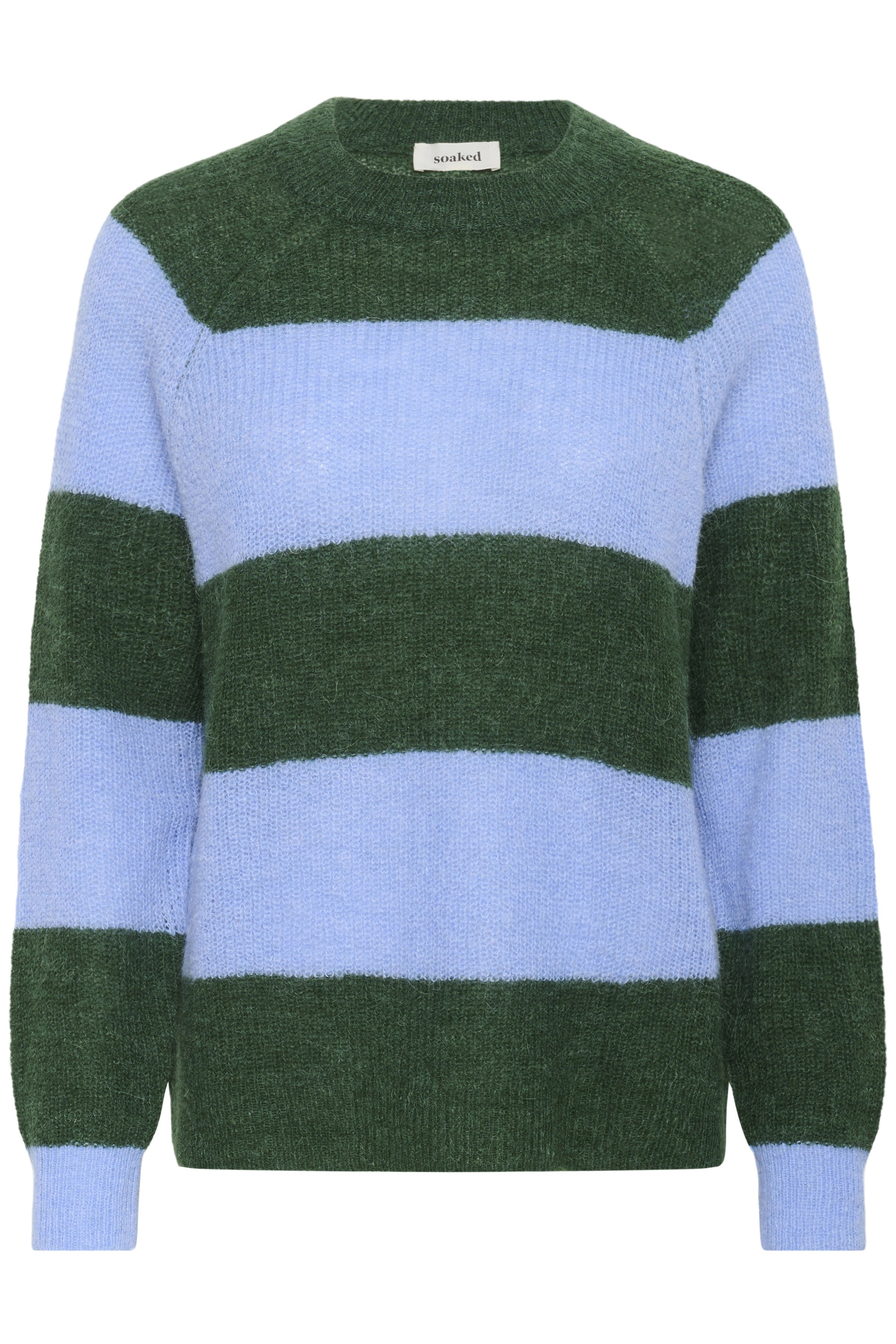 Soaked in Luxury Tuesday Wool Blend Jumper - Green/Hydrangea Stripe