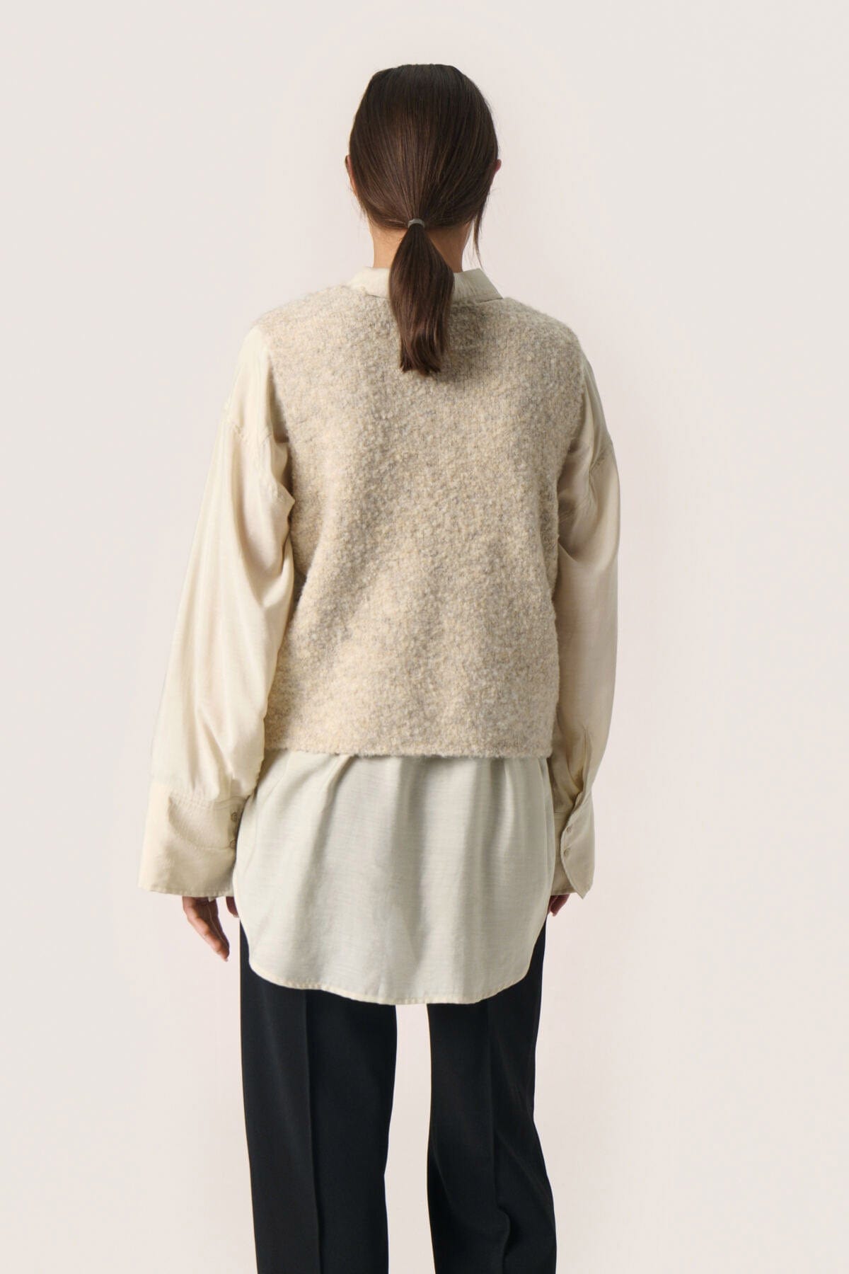 Soaked in Luxury Venessa Knitted Sleeveless Jumper - Oatmeal Melange