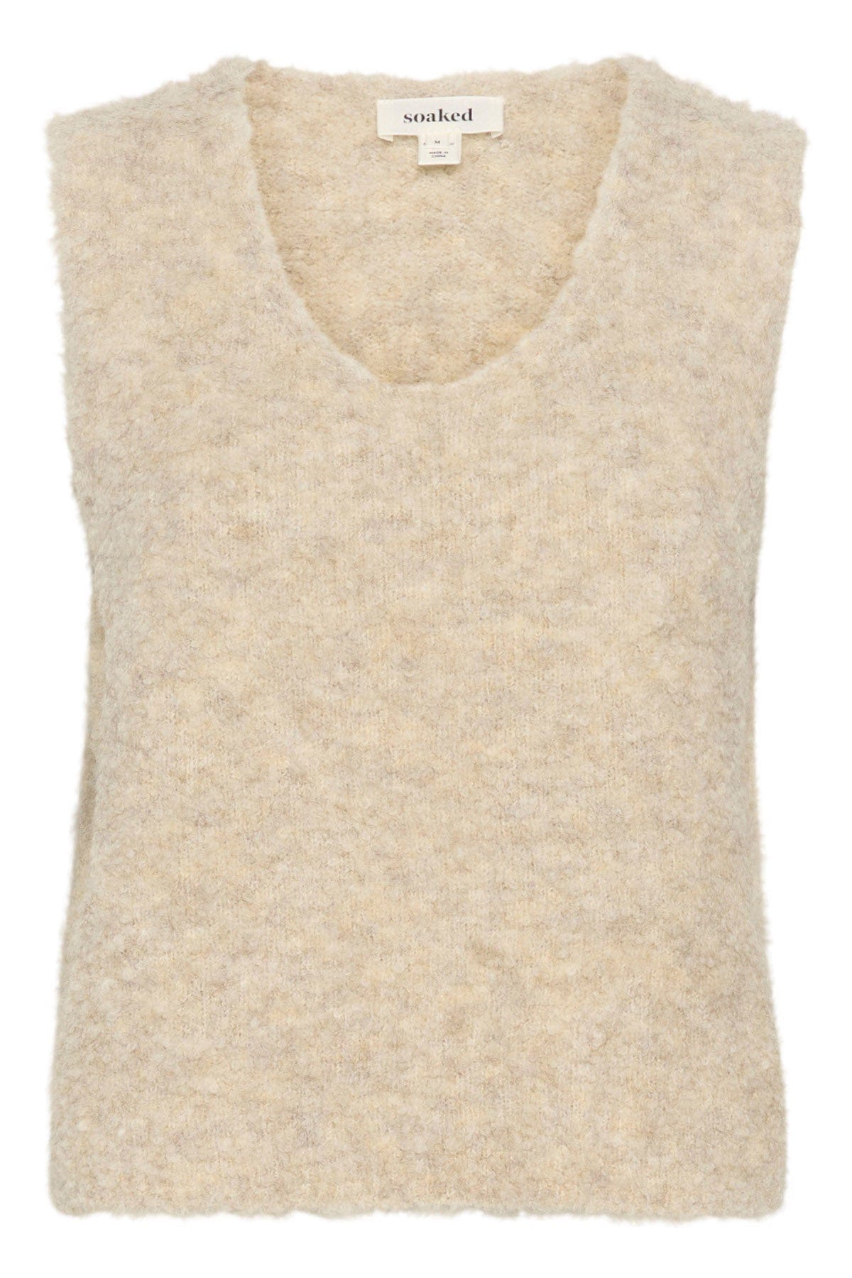 Soaked in Luxury Venessa Knitted Sleeveless Jumper - Oatmeal Melange