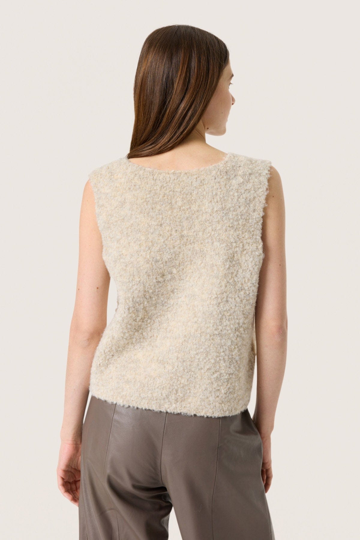 Soaked in Luxury Venessa Knitted Sleeveless Jumper - Oatmeal Melange