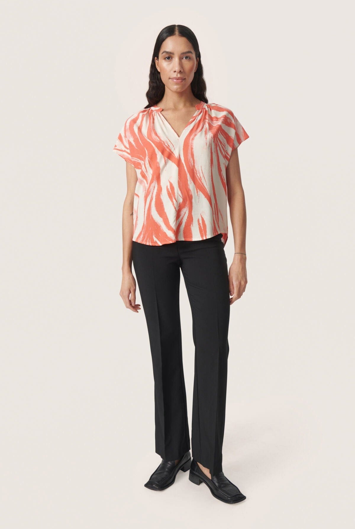 Soaked in Luxury Wynter Printed Top - Hot Coral Wave