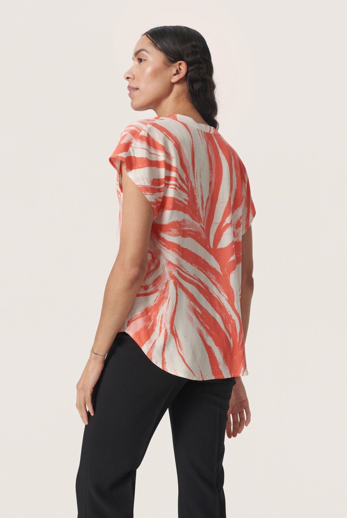 Soaked in Luxury Wynter Printed Top - Hot Coral Wave
