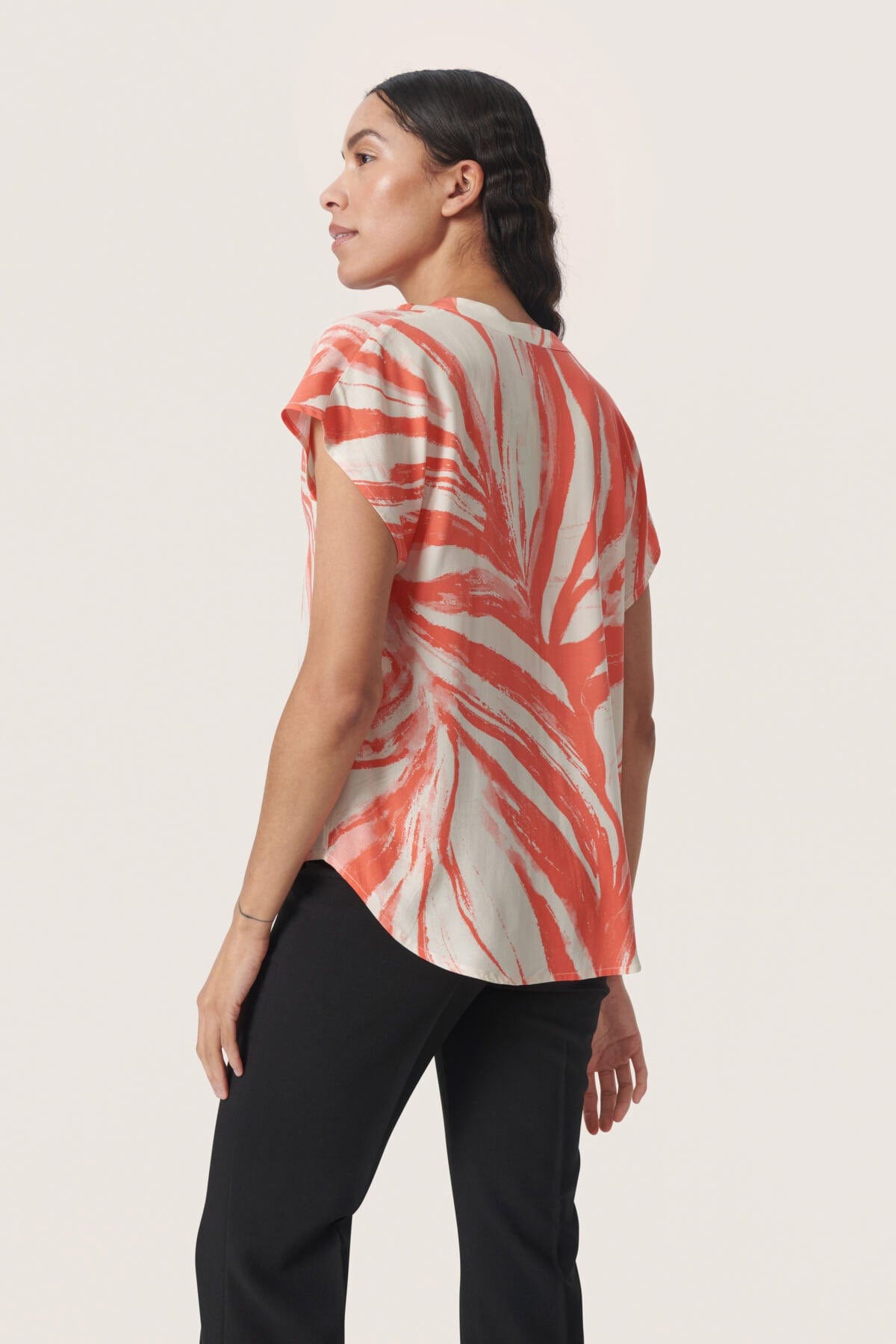 Soaked in Luxury Wynter Printed Top - Hot Coral Wave