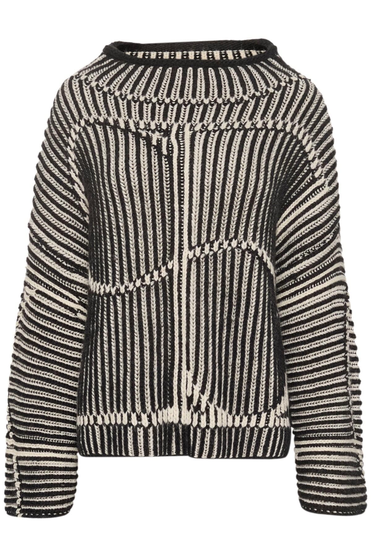 Soaked in Luxury Yelena Chunky Wool Blend High Neck Jumper - Black