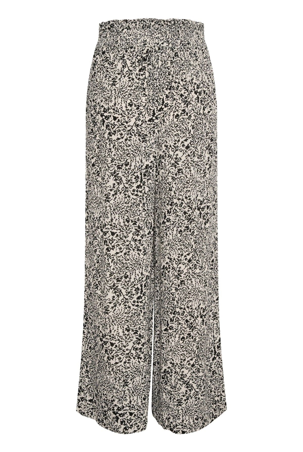 Soaked in Luxury Zaya Wide Leg Trousers - Black and White Ditsy Print