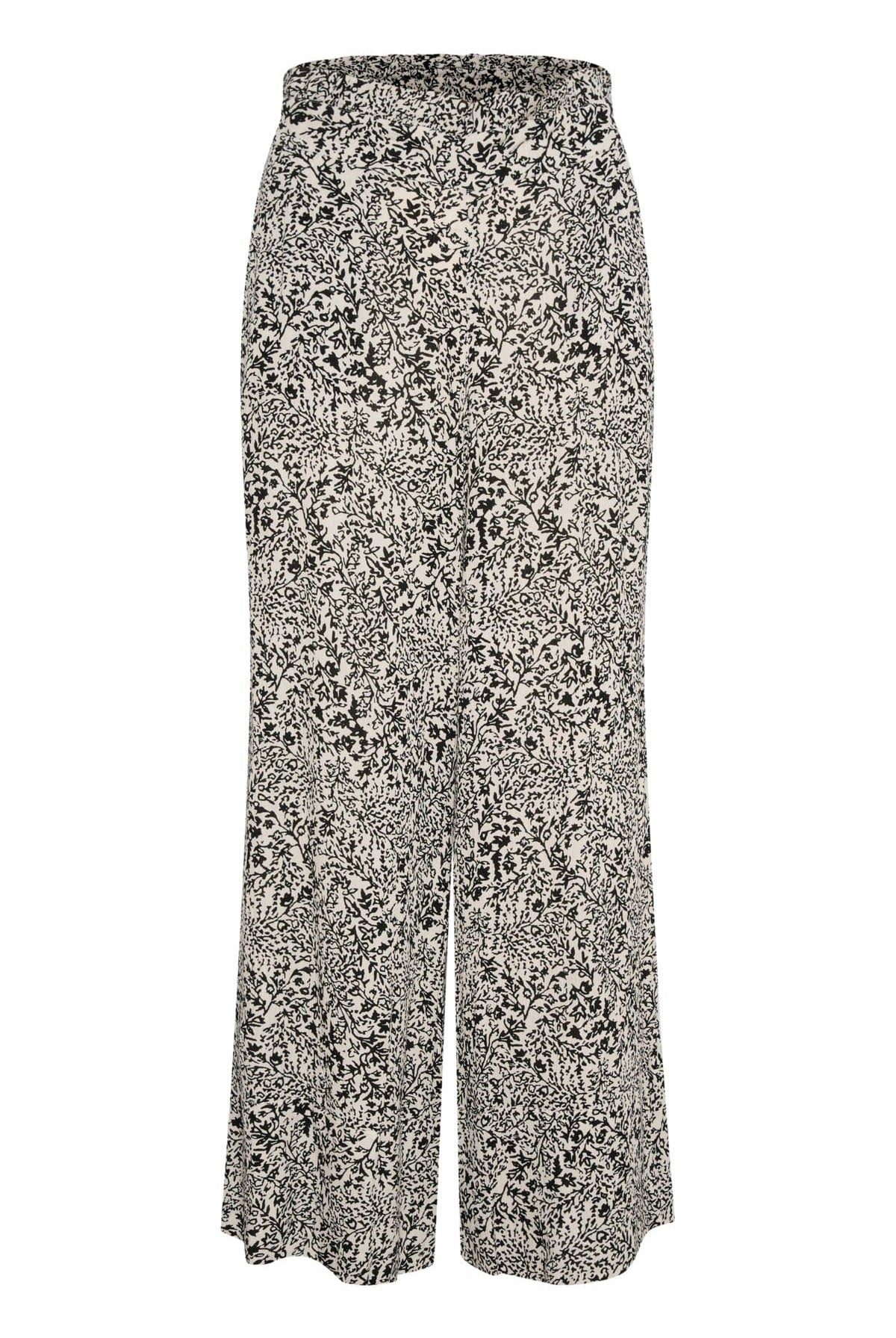 Soaked in Luxury Zaya Wide Leg Trousers - Black and White Ditsy Print