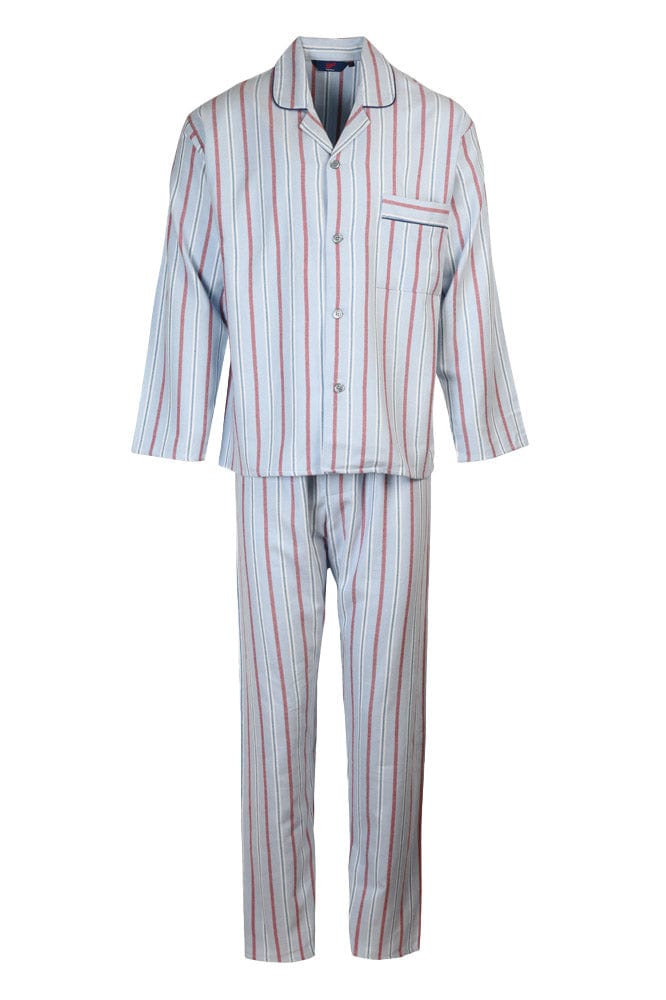 Somax Blue Stripe Brushed Cotton Pyjamas