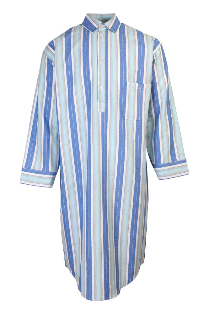 Somax Blue Stripe Cotton Flannelette Nightshirt