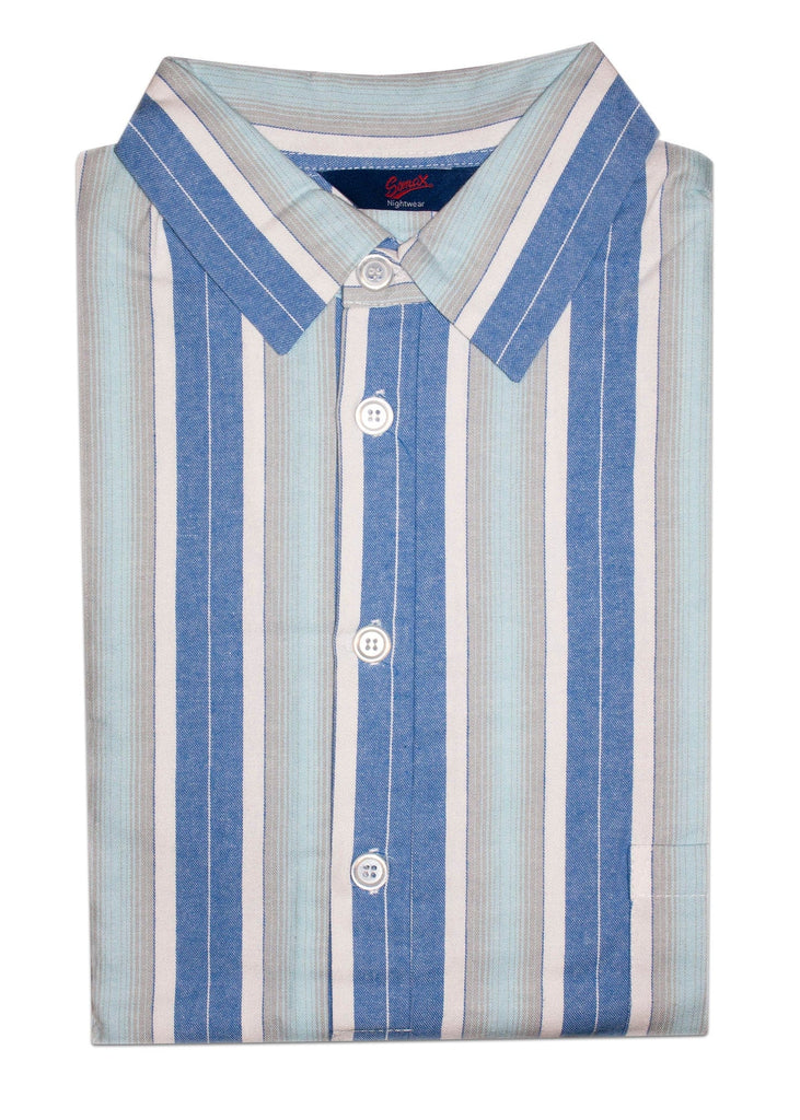 Somax Blue Stripe Cotton Flannelette Nightshirt