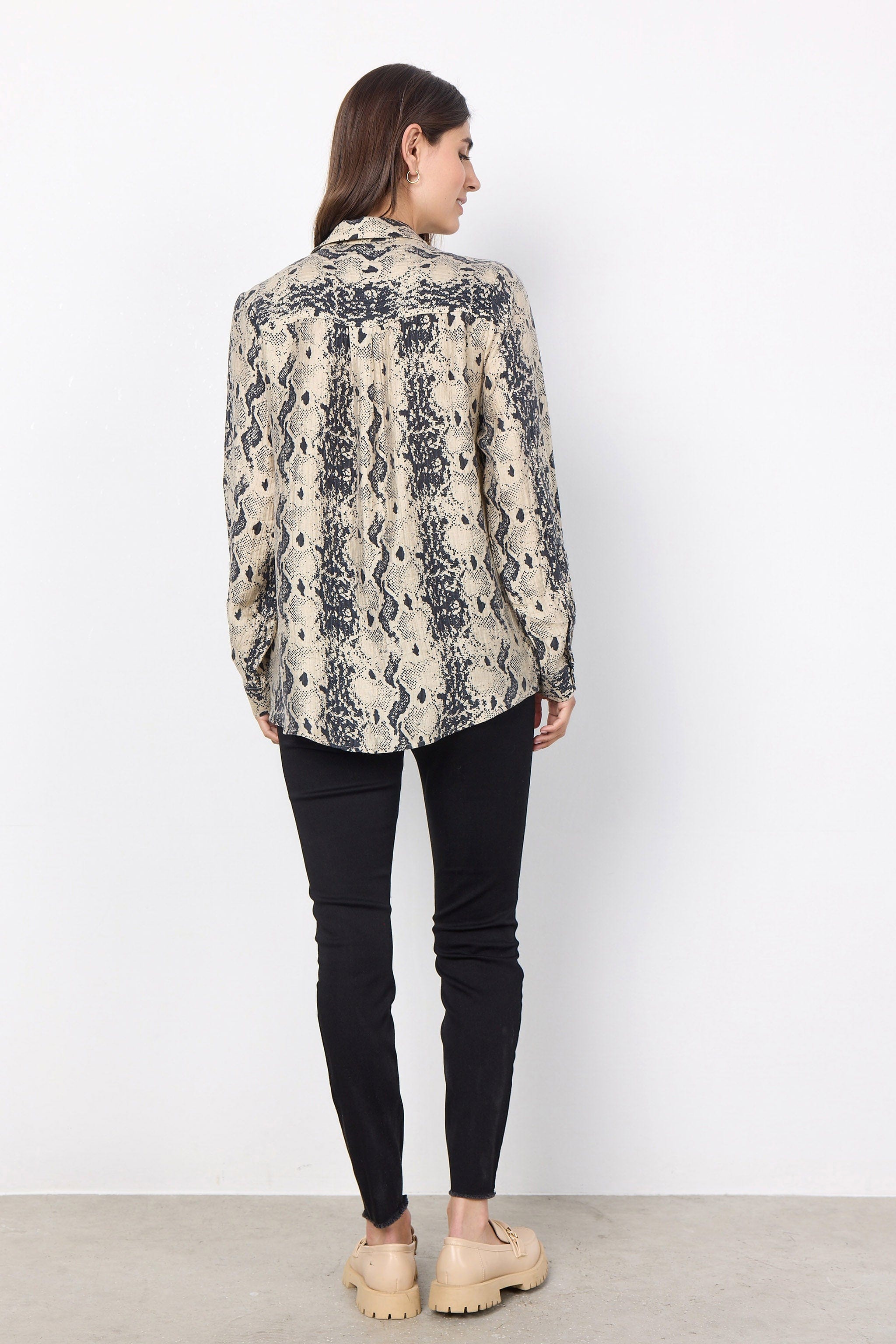Soya Concept Aida Animal Print Shirt - Cream Combi