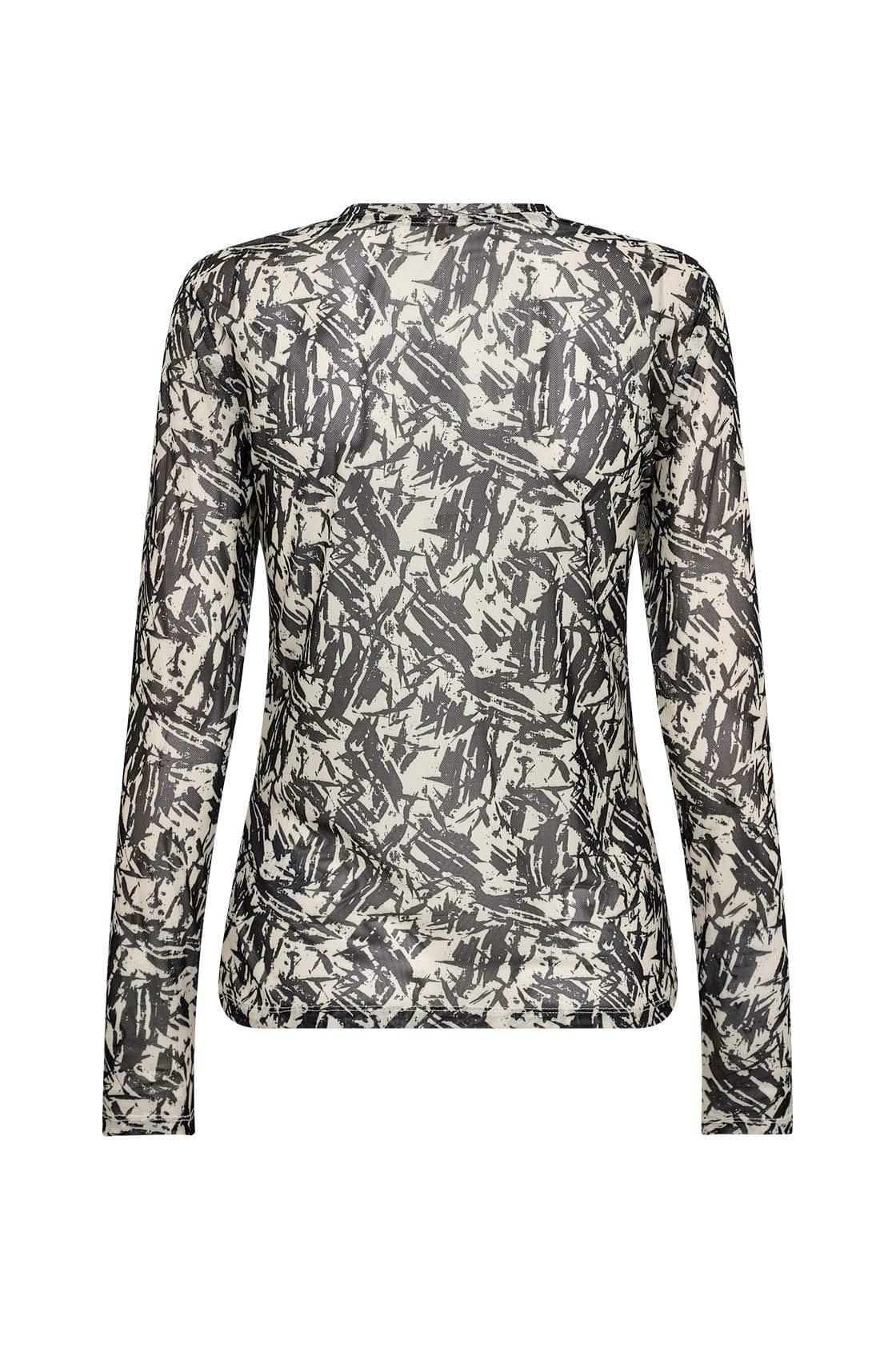 Soya Concept Alda Mesh Long Sleeve Top - Black Combi