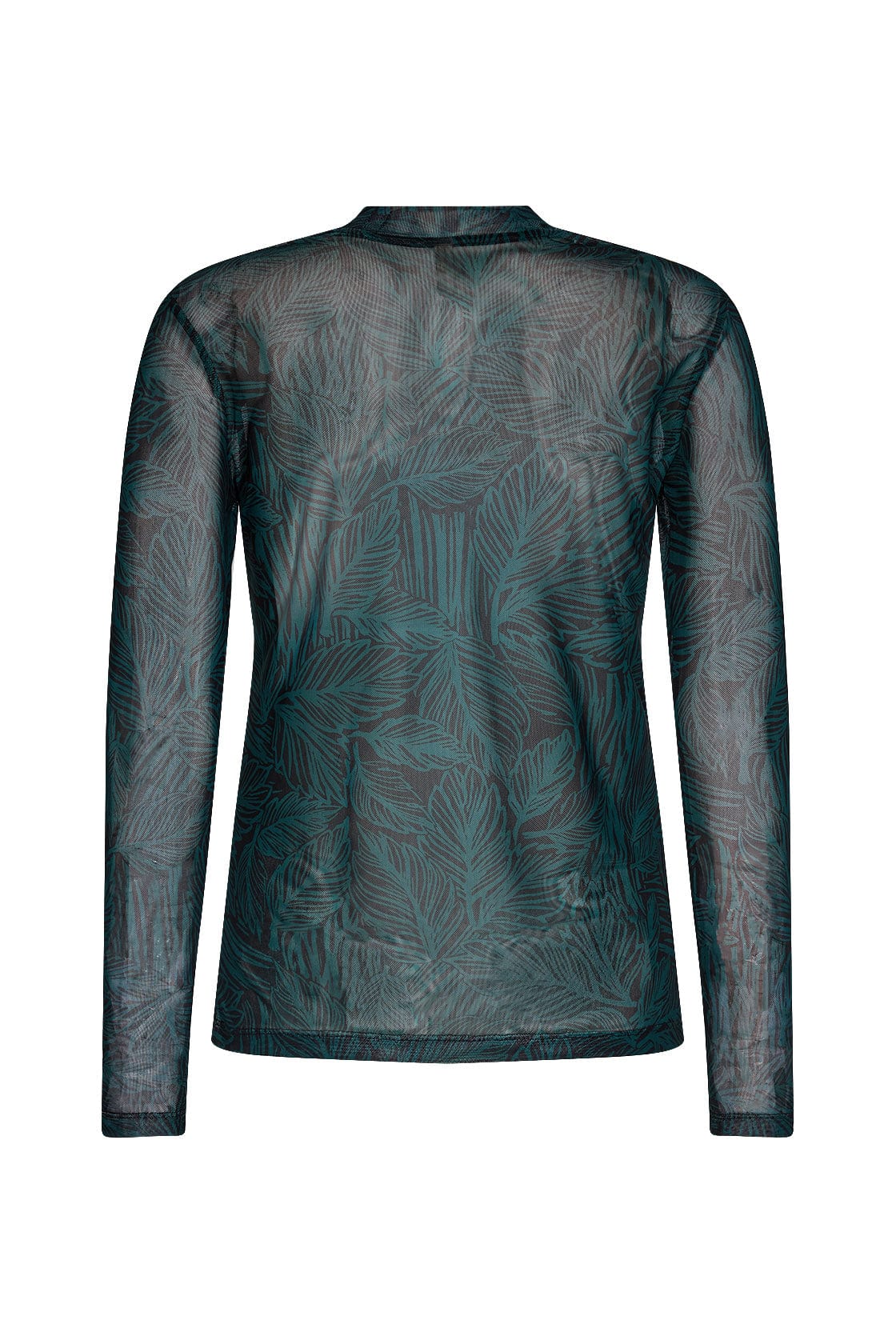 Soya Concept Alda Mesh Long Sleeve Top - Shady Green Combi