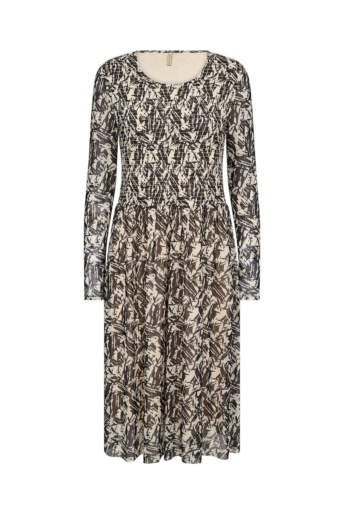 Soya Concept Alda Mesh Printed Dress - Black Combi