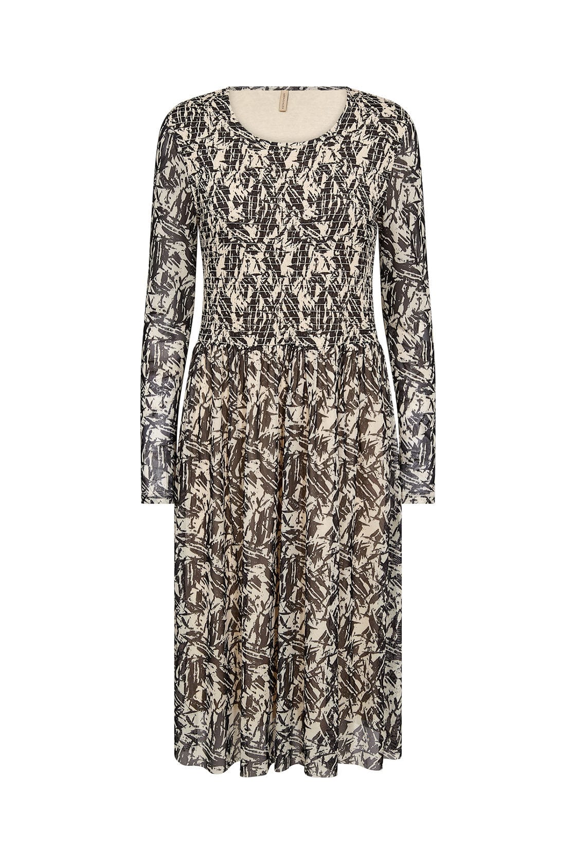 Soya Concept Alda Mesh Printed Dress - Black Combi