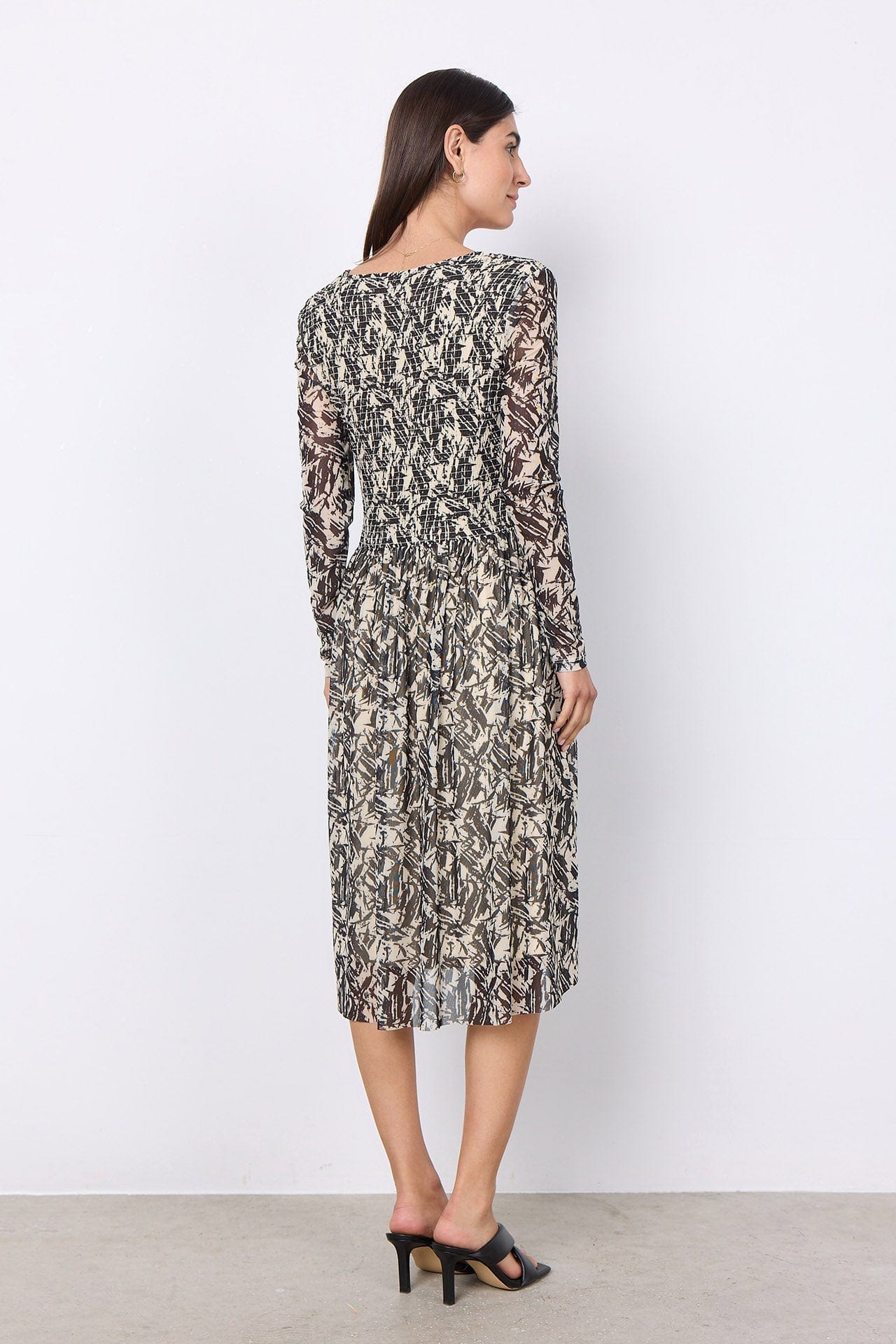 Soya Concept Alda Mesh Printed Dress - Black Combi